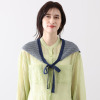 ベル・モード 日本製 綿混スクエアレースの 三角ニットストール