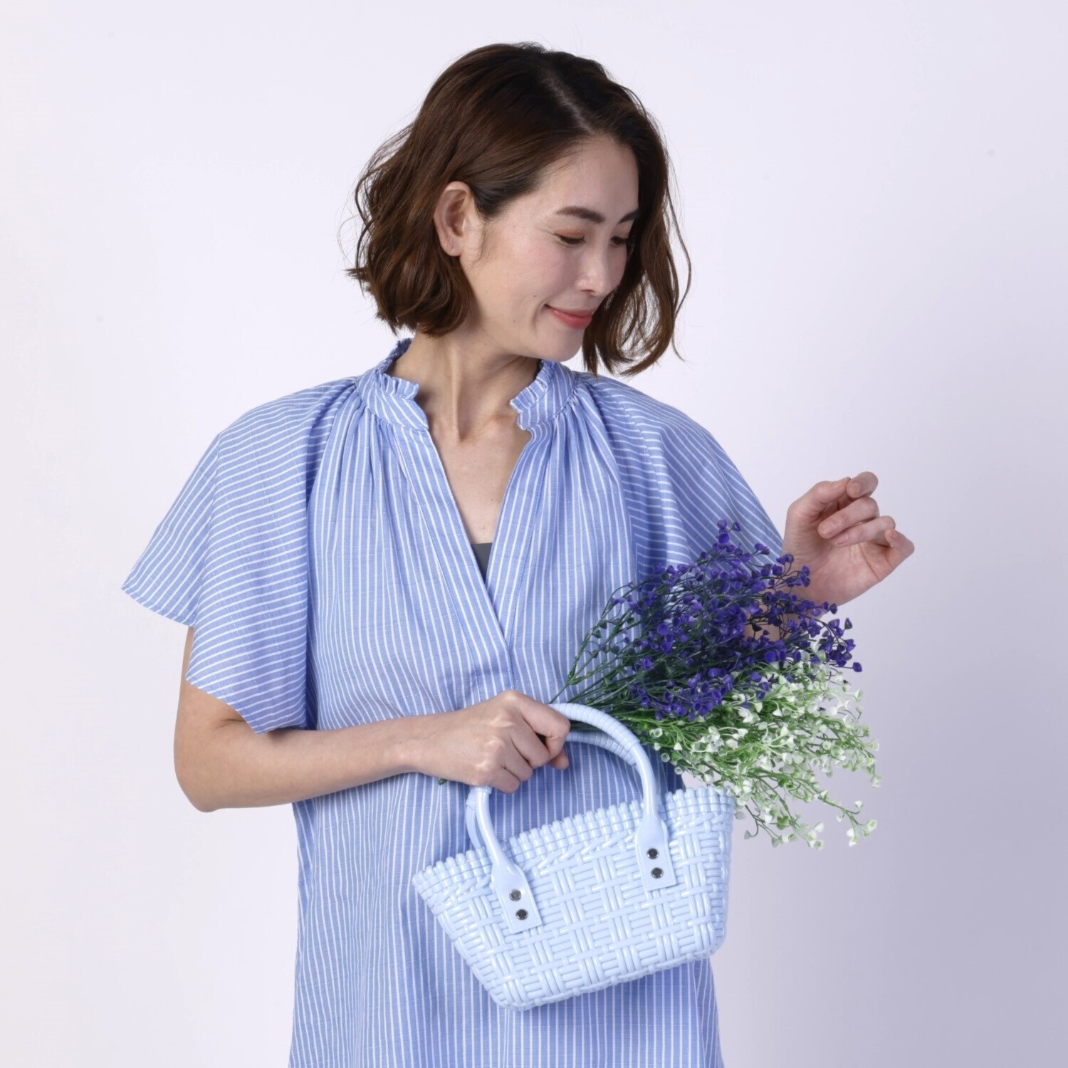 メイドバイスターズ 丸洗いできる バスケット風バッグ