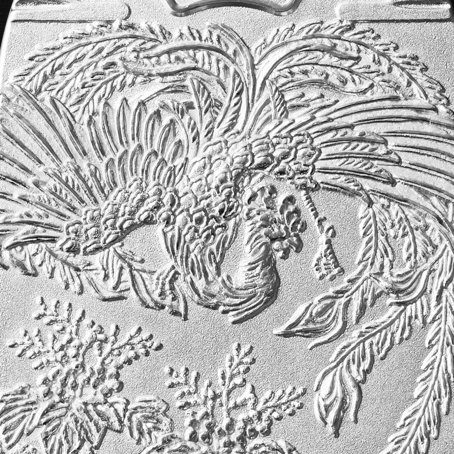 光則 純銀製 インゴット大判 “鳳凰と桐” ＜１００ｇ＞