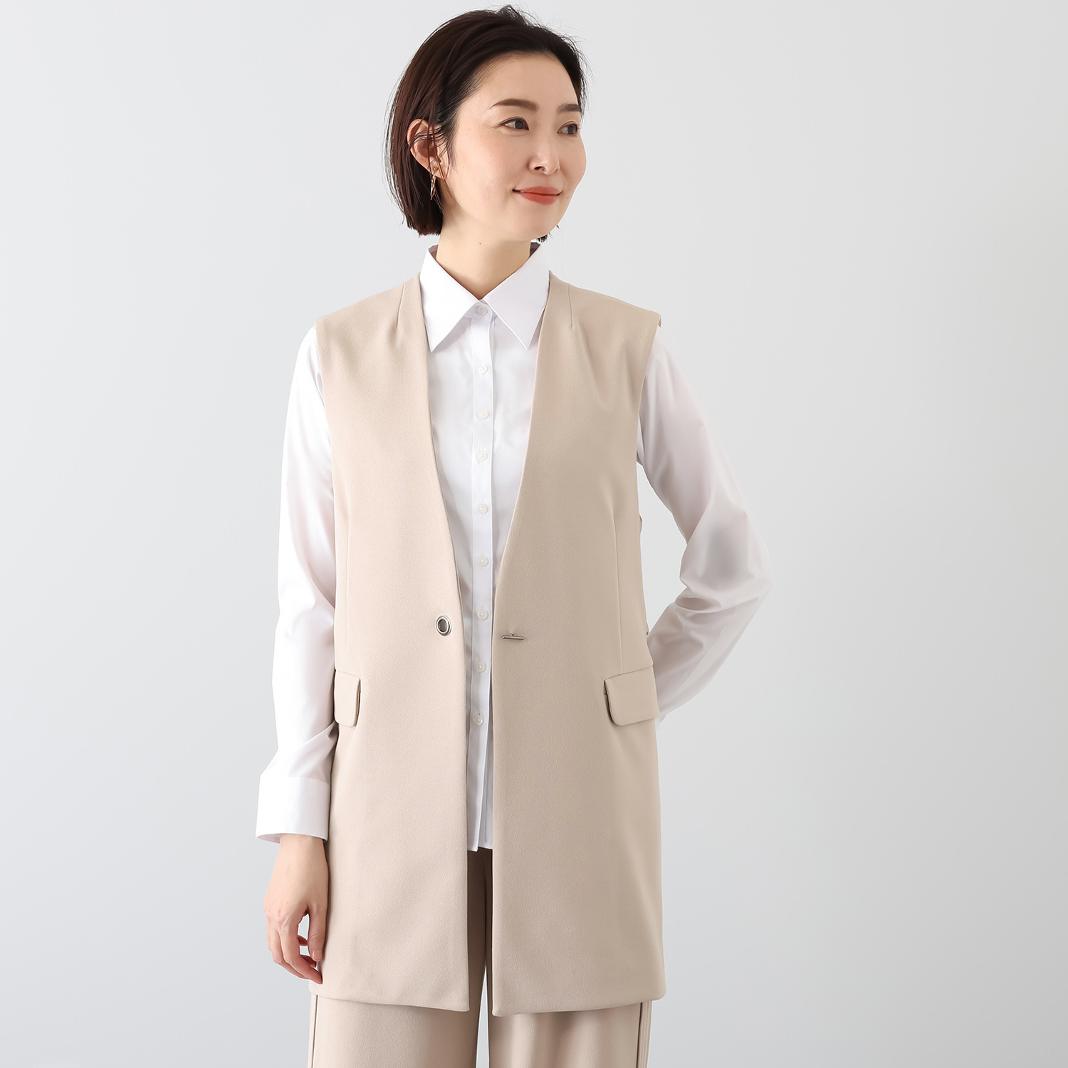 アリュメット カットジョーゼット ロングジレ