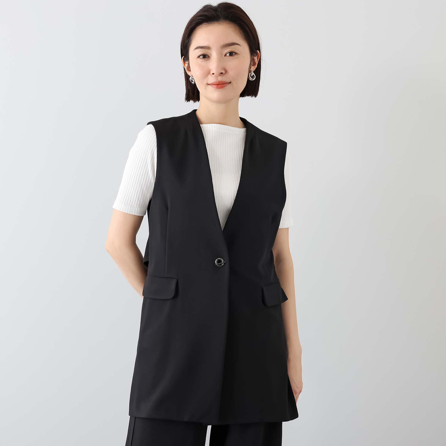 アリュメット カットジョーゼット ロングジレ