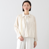 プラスエム 異素材使い デザインシャツ