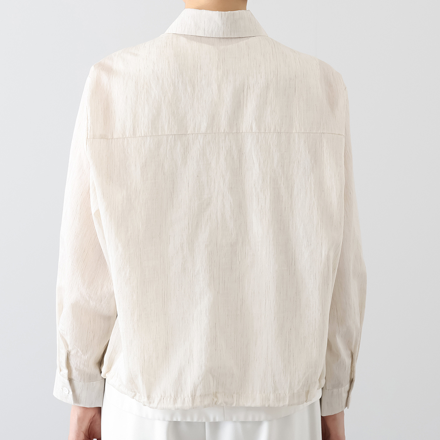 プラスエム 異素材使い デザインシャツ