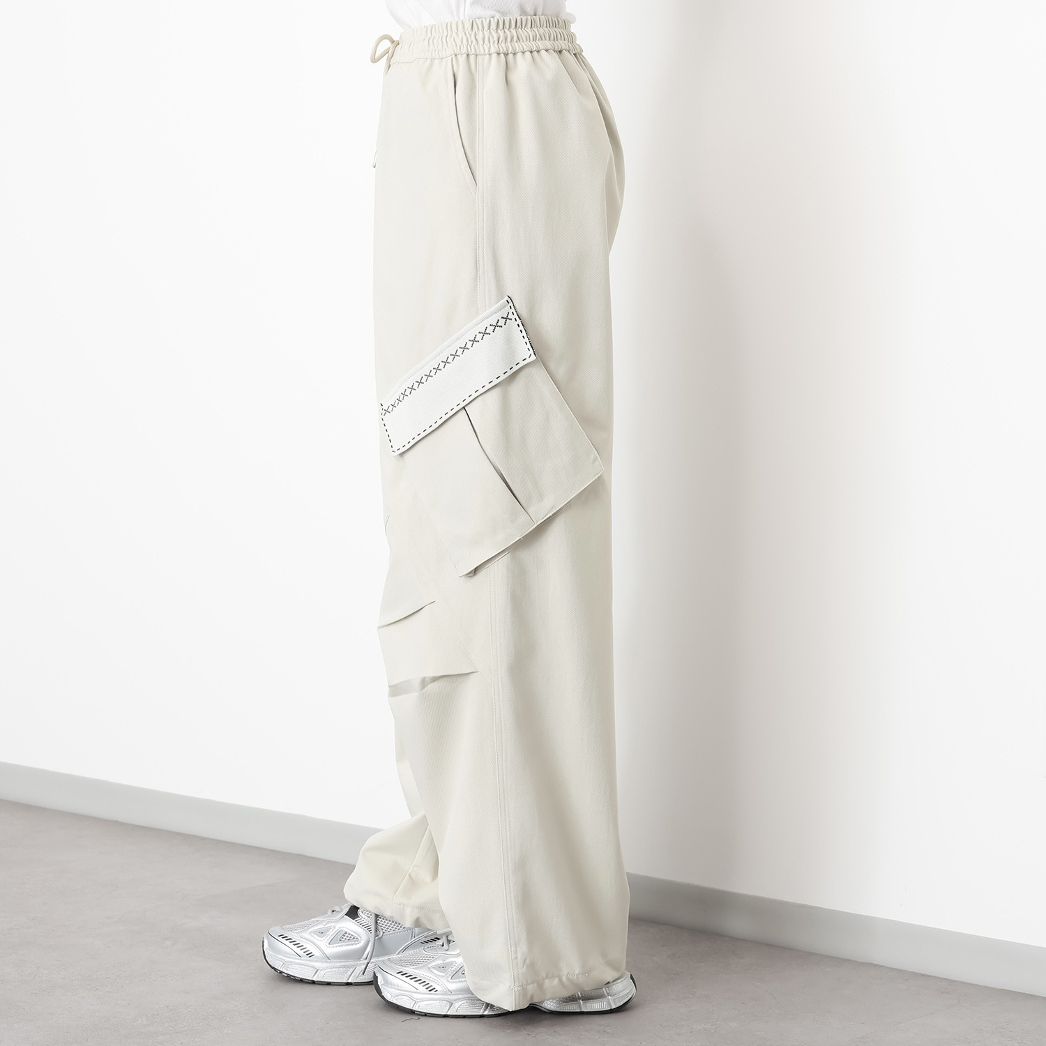 プラスエム デザインカーゴパンツ