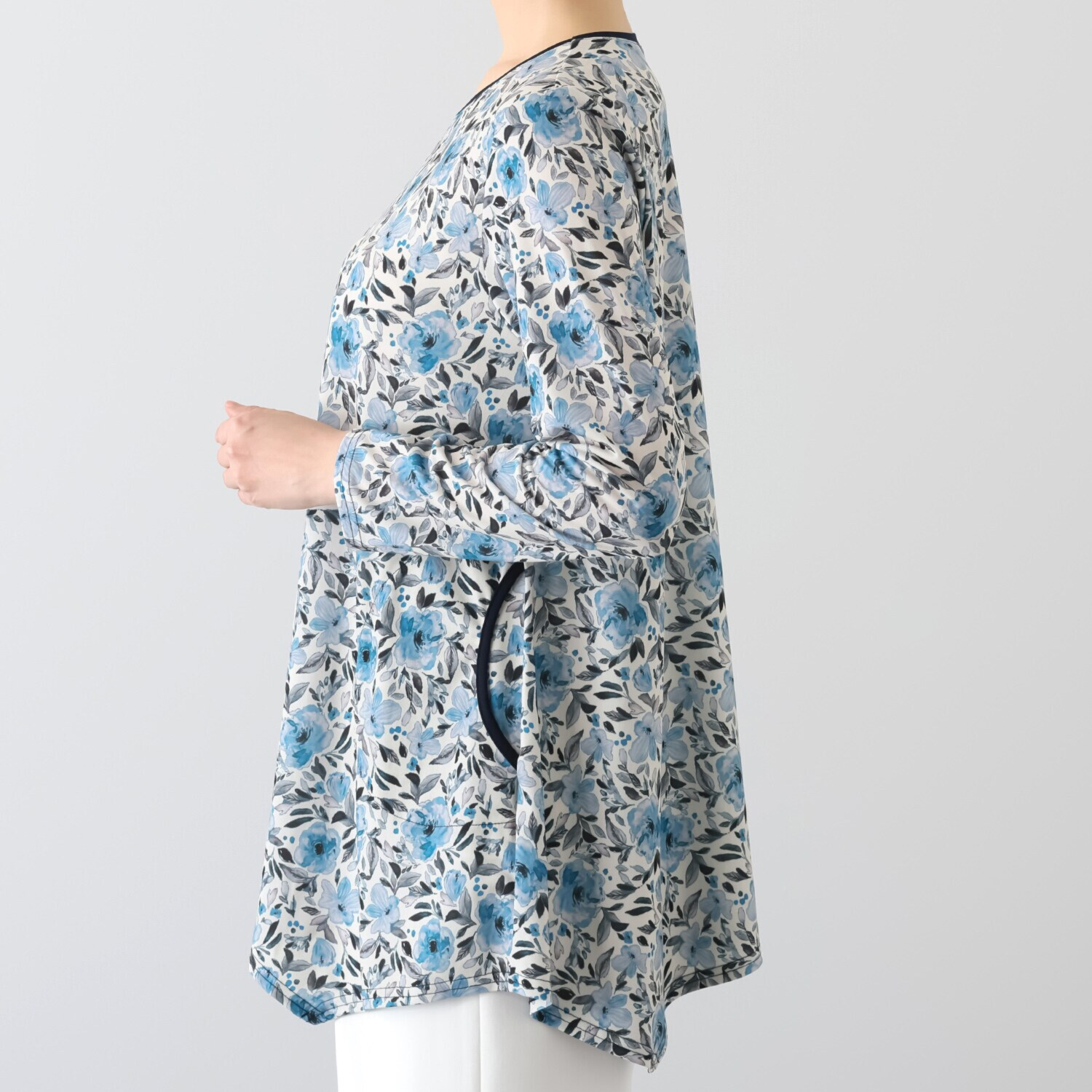 ダジュール 裾デザインカット プリントチュニック