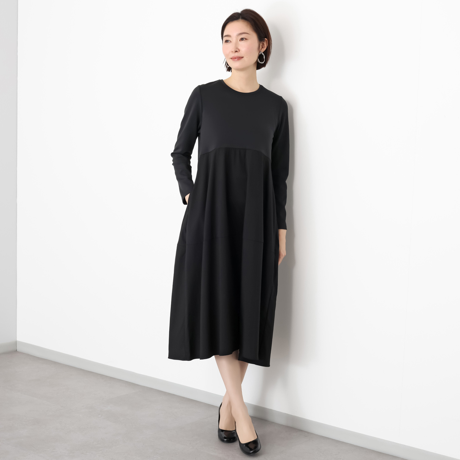 ダジュール 異素材ドッキング ワンピース