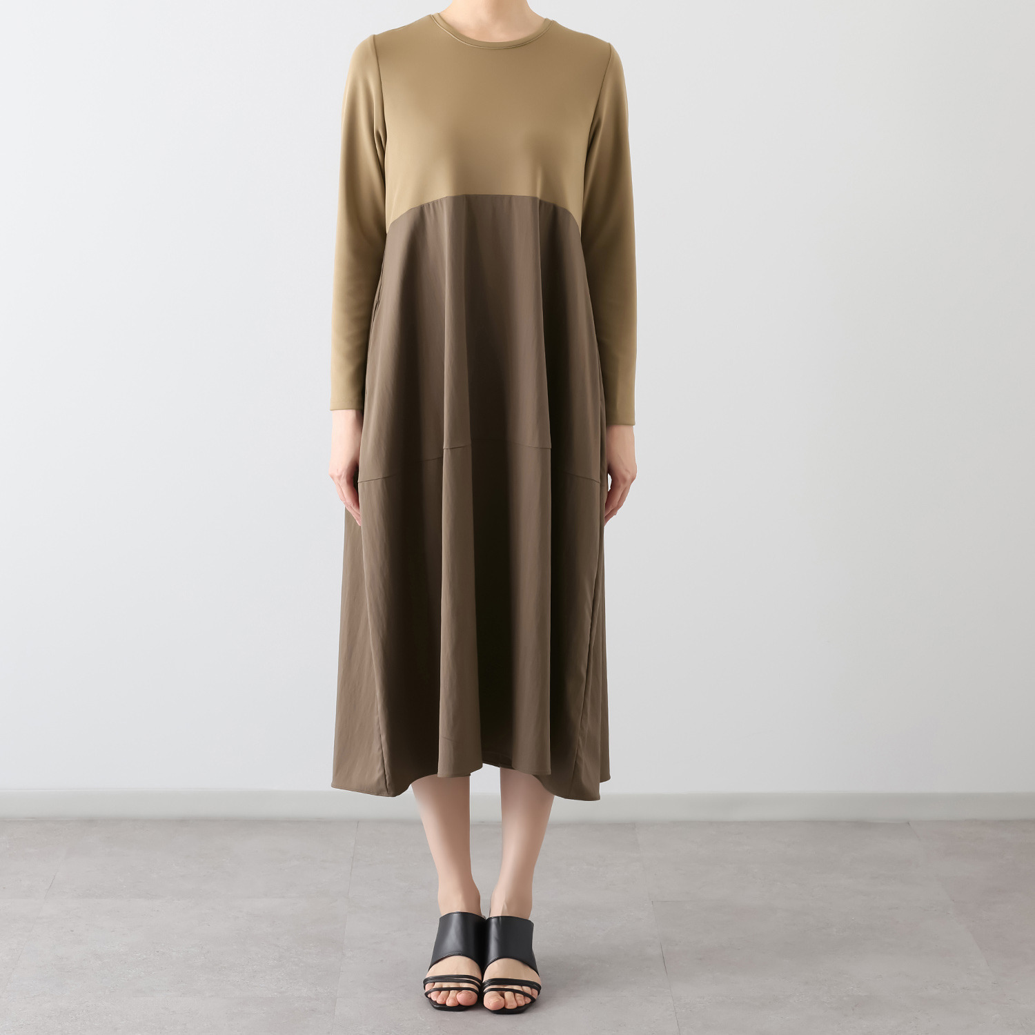 ダジュール 異素材ドッキング ワンピース