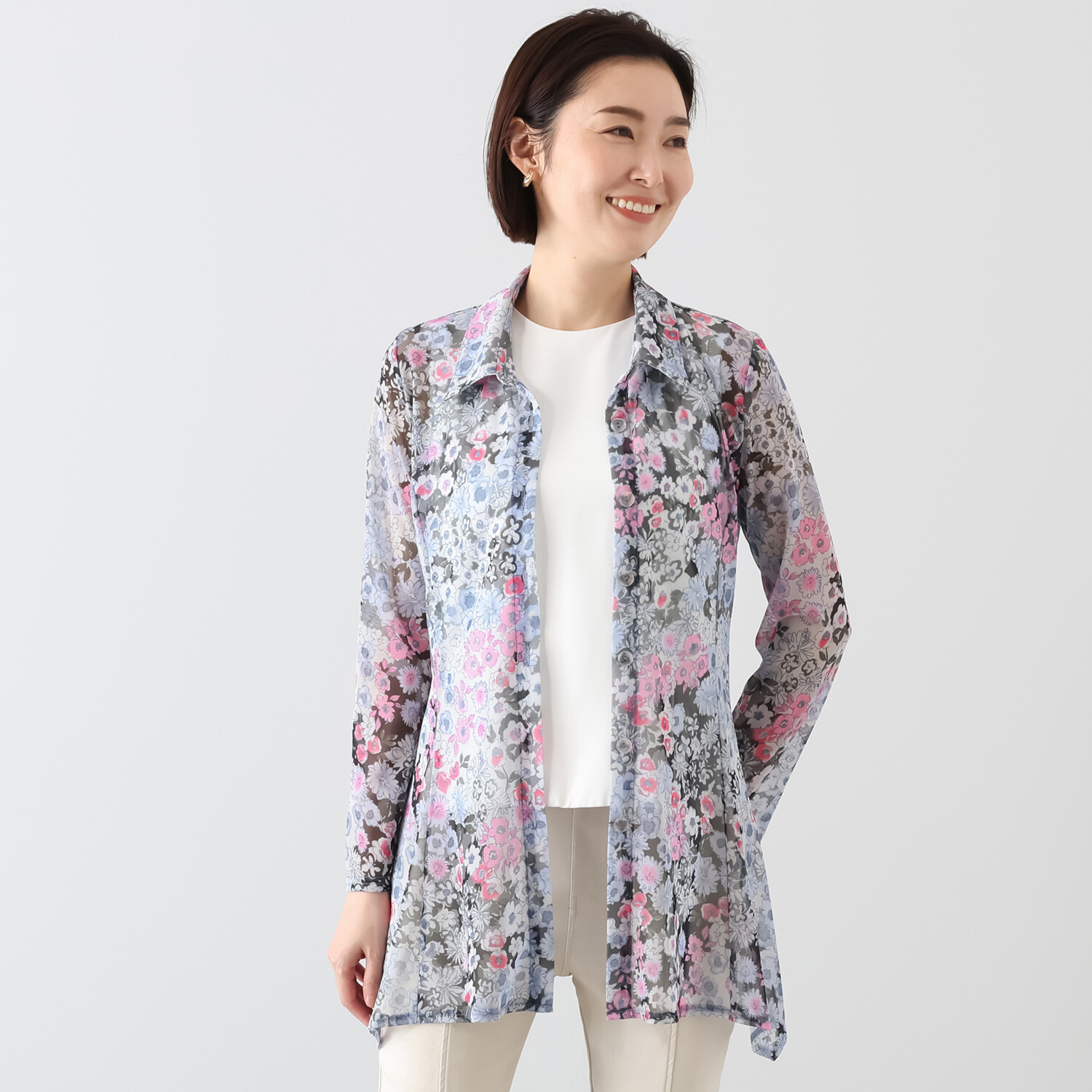 ダジュール パワーネット プリントブラウス