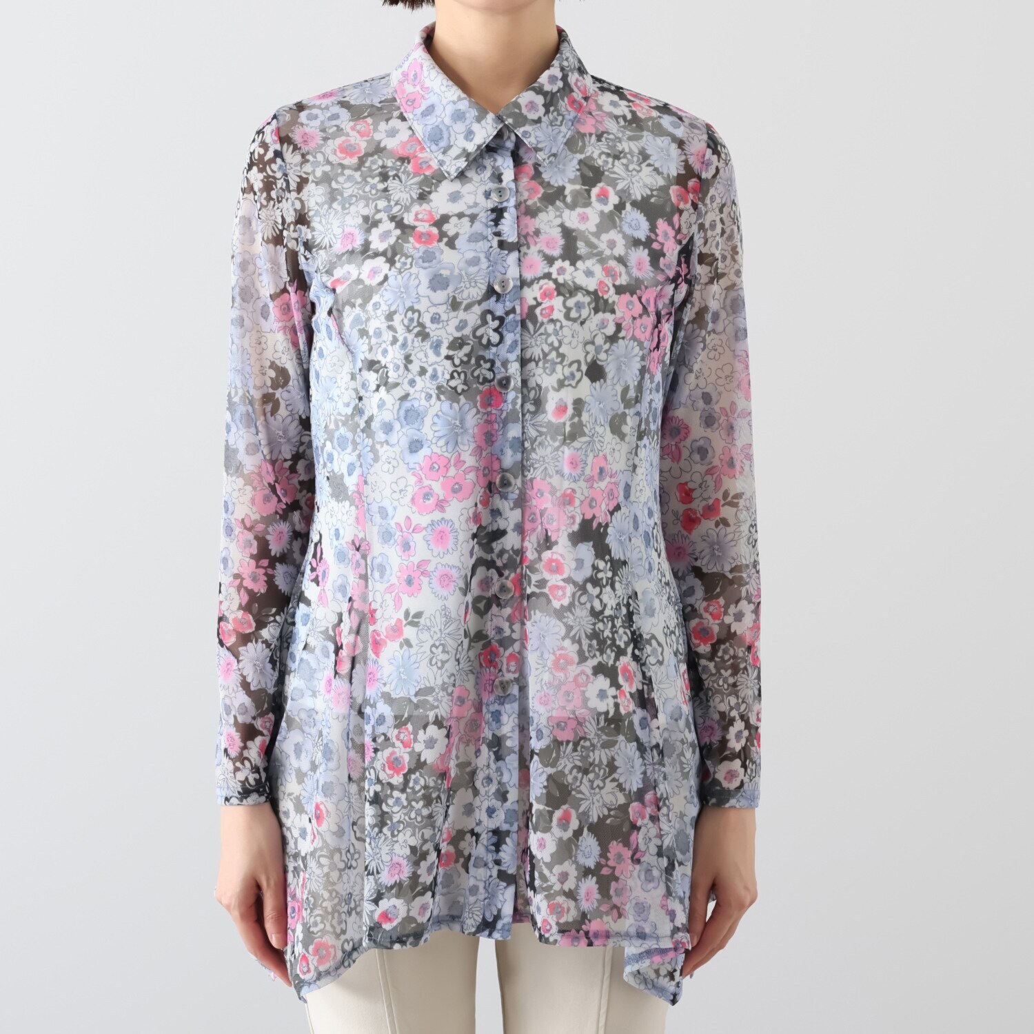 ダジュール パワーネット プリントブラウス