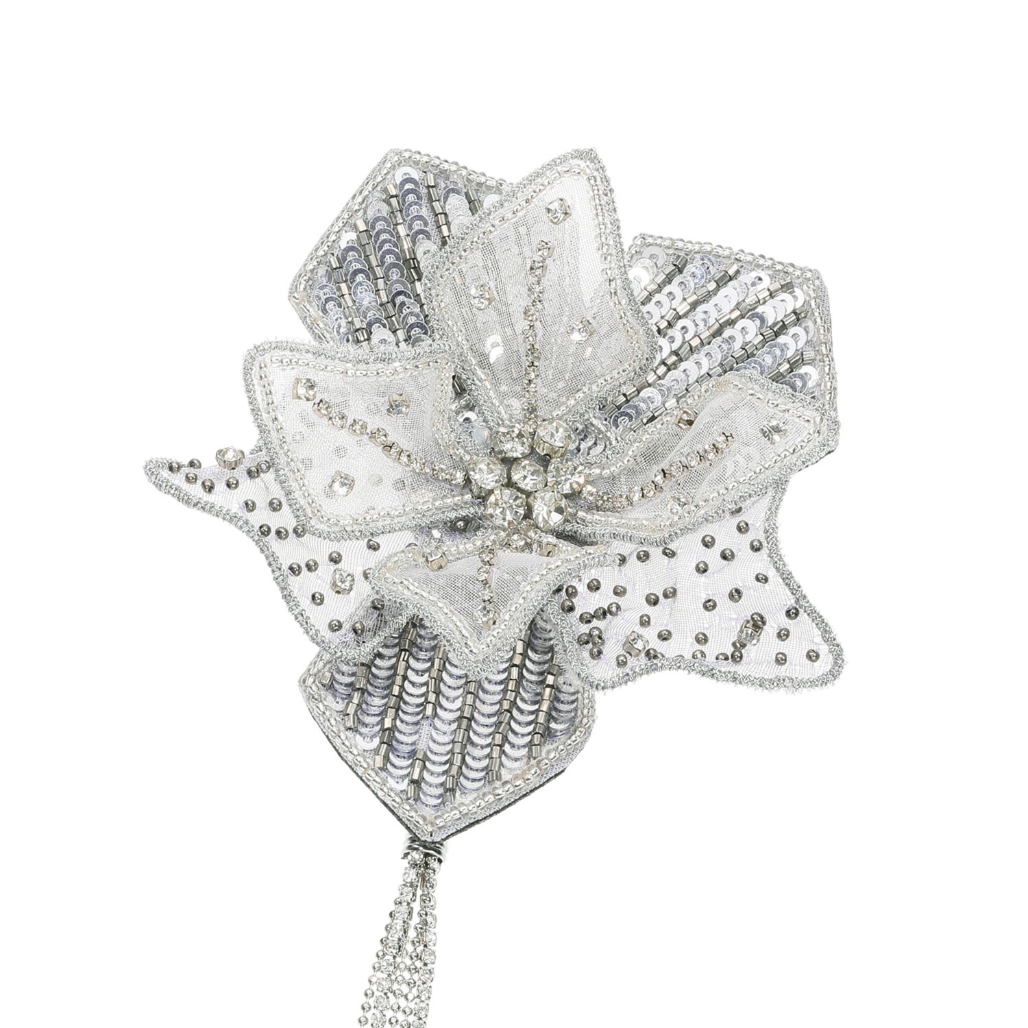 ユキコ　ハナイ エレガント スパンコールビジュウ フラワー マグネットブローチ