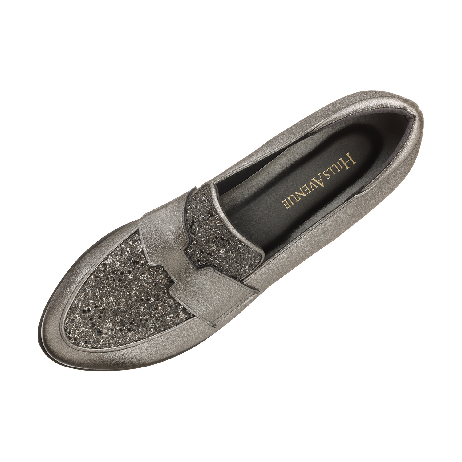 ヒルズアヴェニュー ＜日本製＞レザー グリッター リップルソールローファー