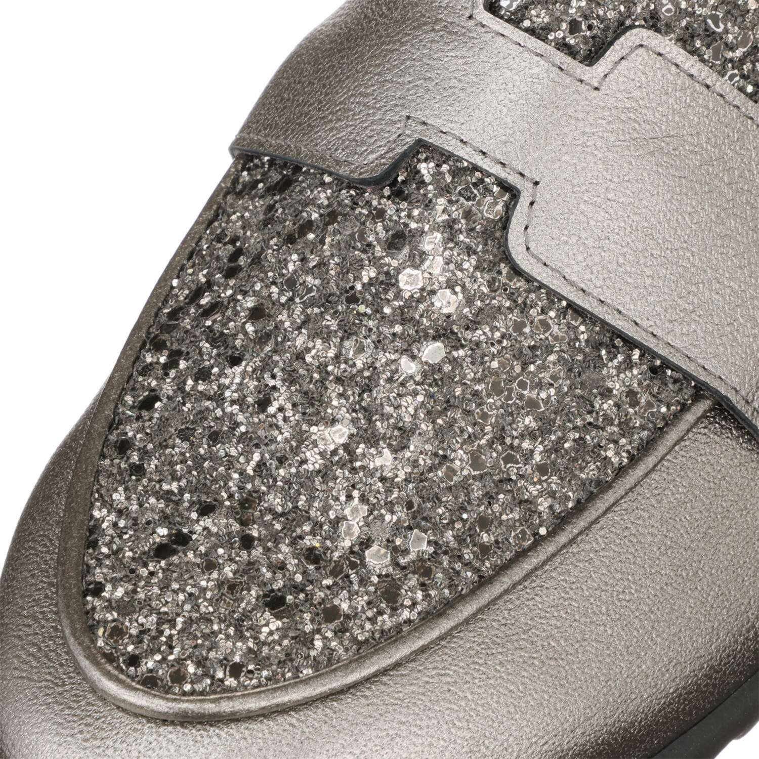 ヒルズアヴェニュー ＜日本製＞レザー グリッター リップルソールローファー