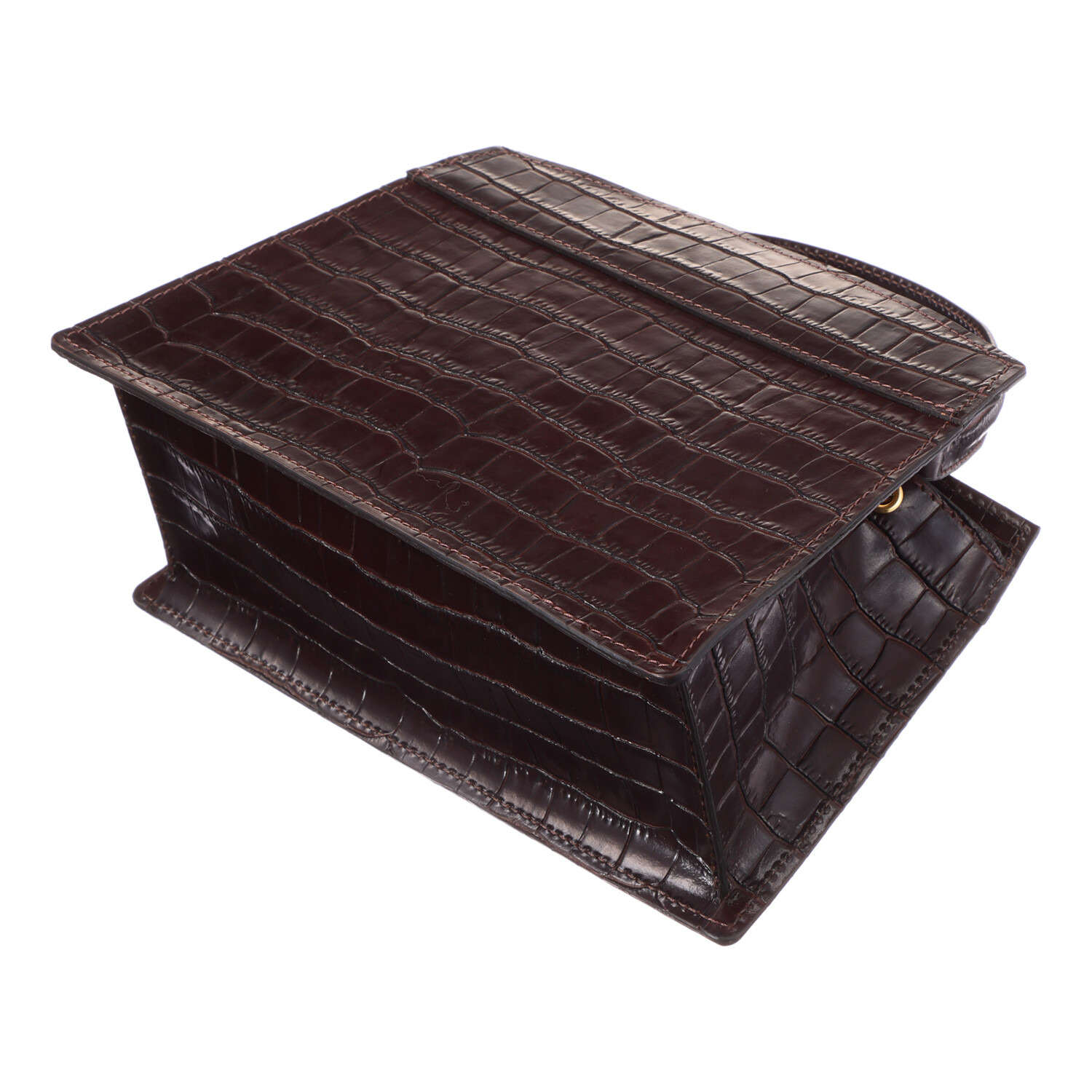 クラウディア ＜イタリア製＞ カーフレザー クロコダイル型押し 美錠デザイン ２ウェイハンドバッグ