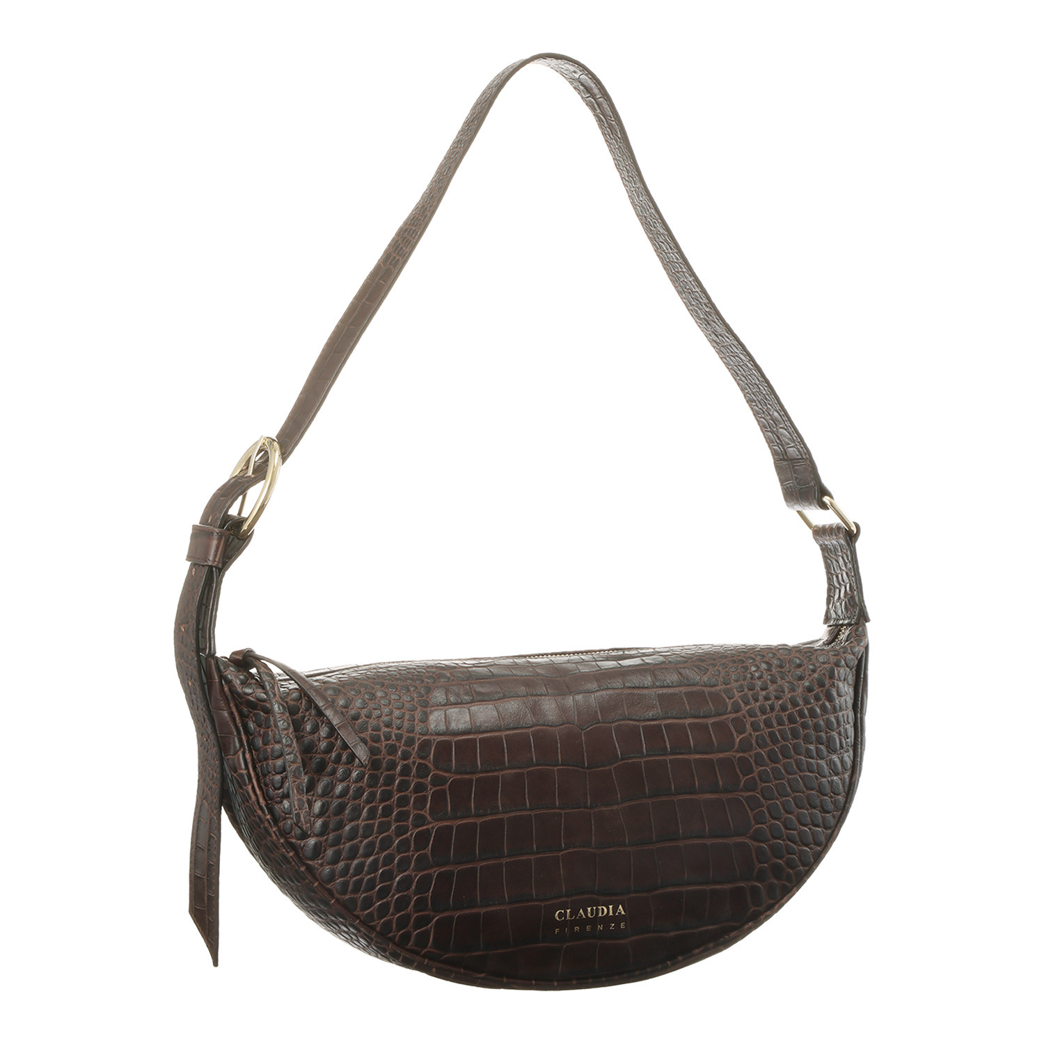 クラウディア ＜イタリア製＞ ソフトカーフレザー クロコダイル型押し ワンハンドルバッグ