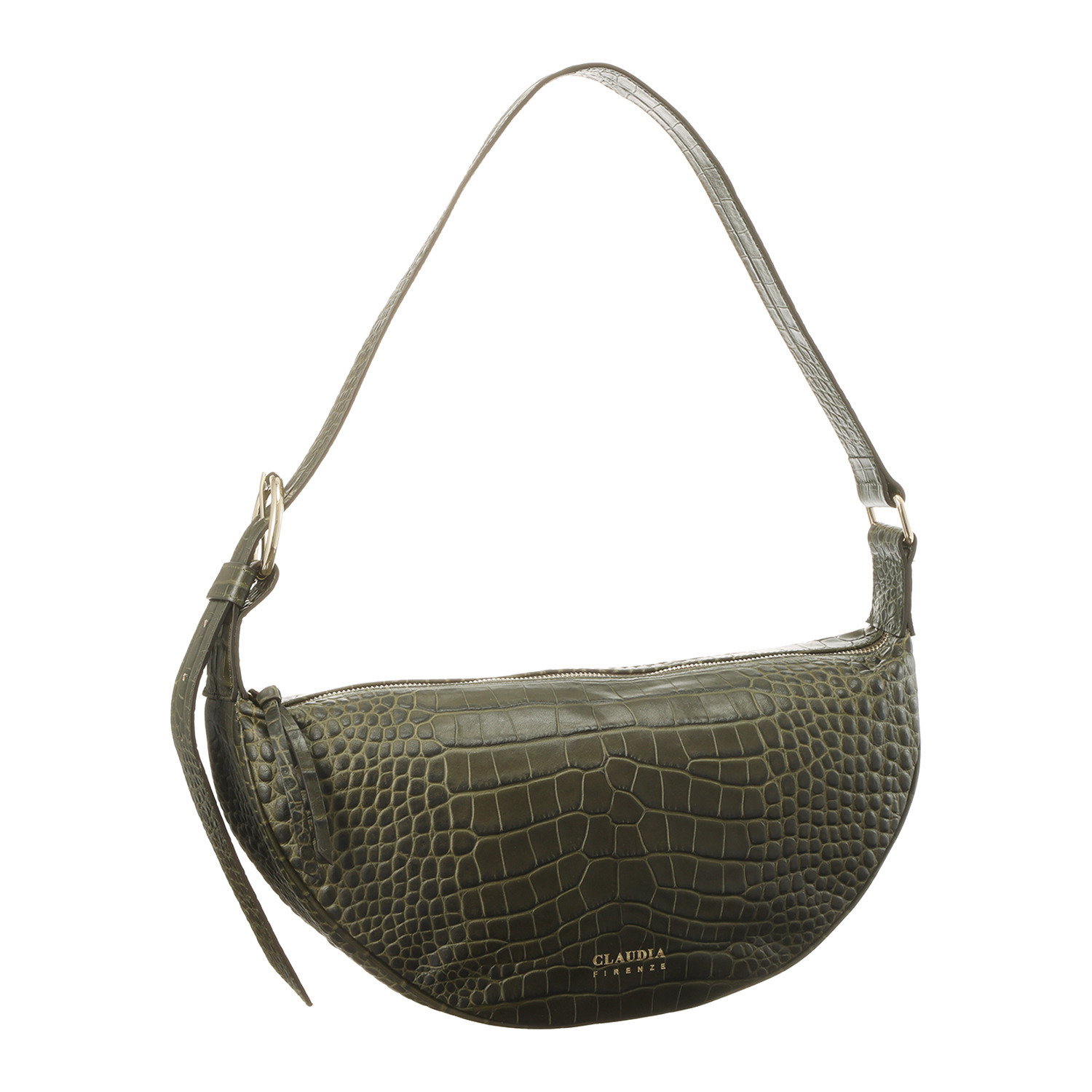 クラウディア ＜イタリア製＞ ソフトカーフレザー クロコダイル型押し ワンハンドルバッグ