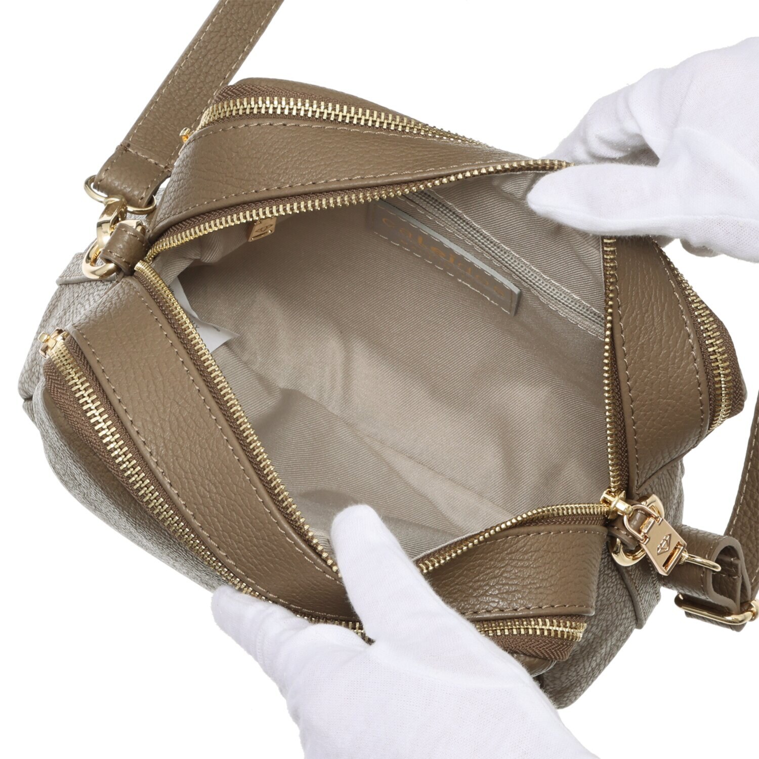 カレイドス ＜イタリア製＞ シボカーフレザー ショルダーバッグ