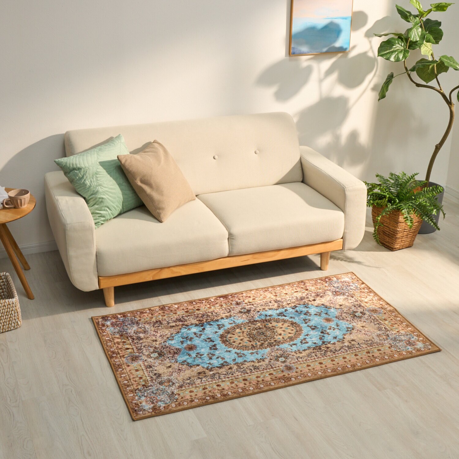 はっ水加工付 ペルシャンデザイン カーペット “サンティエラ” ＜８０×１４０ｃｍ＞