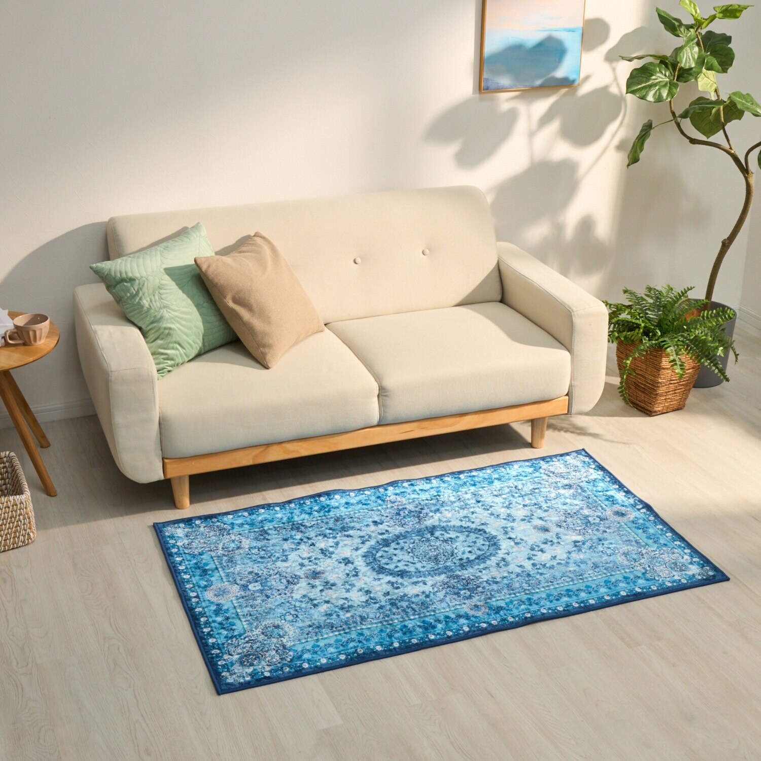 はっ水加工付 ペルシャンデザイン カーペット “サンティエラ” ＜８０×１４０ｃｍ＞