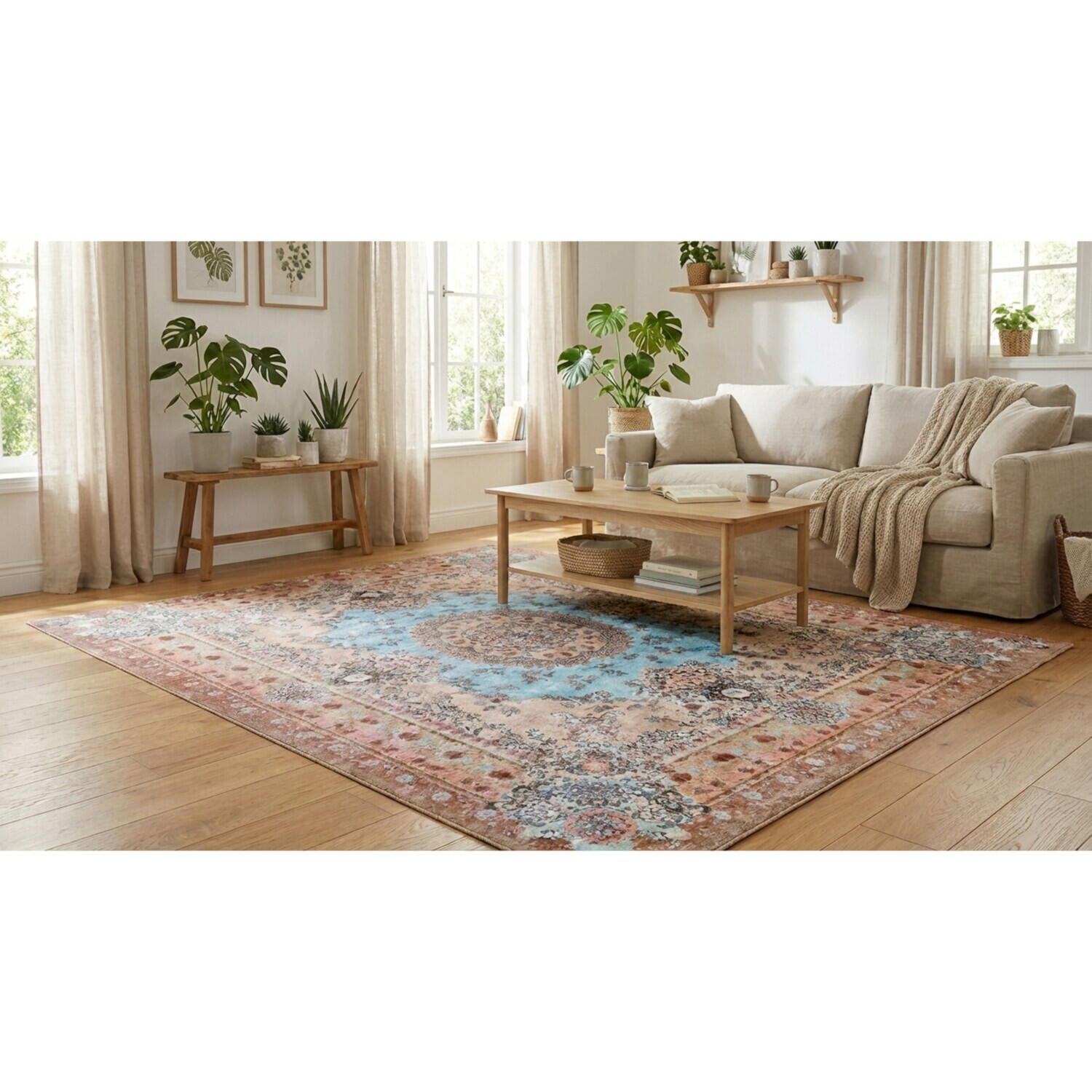 はっ水加工付 ペルシャンデザイン カーペット “サンティエラ” ＜２３０×３２０ｃｍ＞