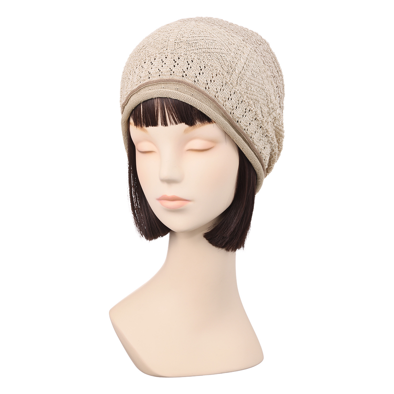 タイムクロス 日本製　超軽量 洗えるシルク混の ホールガーメント（Ｒ） おうちニット帽