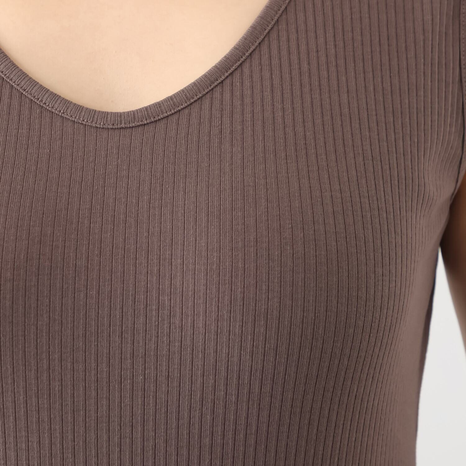 ジュエル オーガニックコットン混 ストレッチリブ編 前後２ウェイ タンクトップ３枚セット