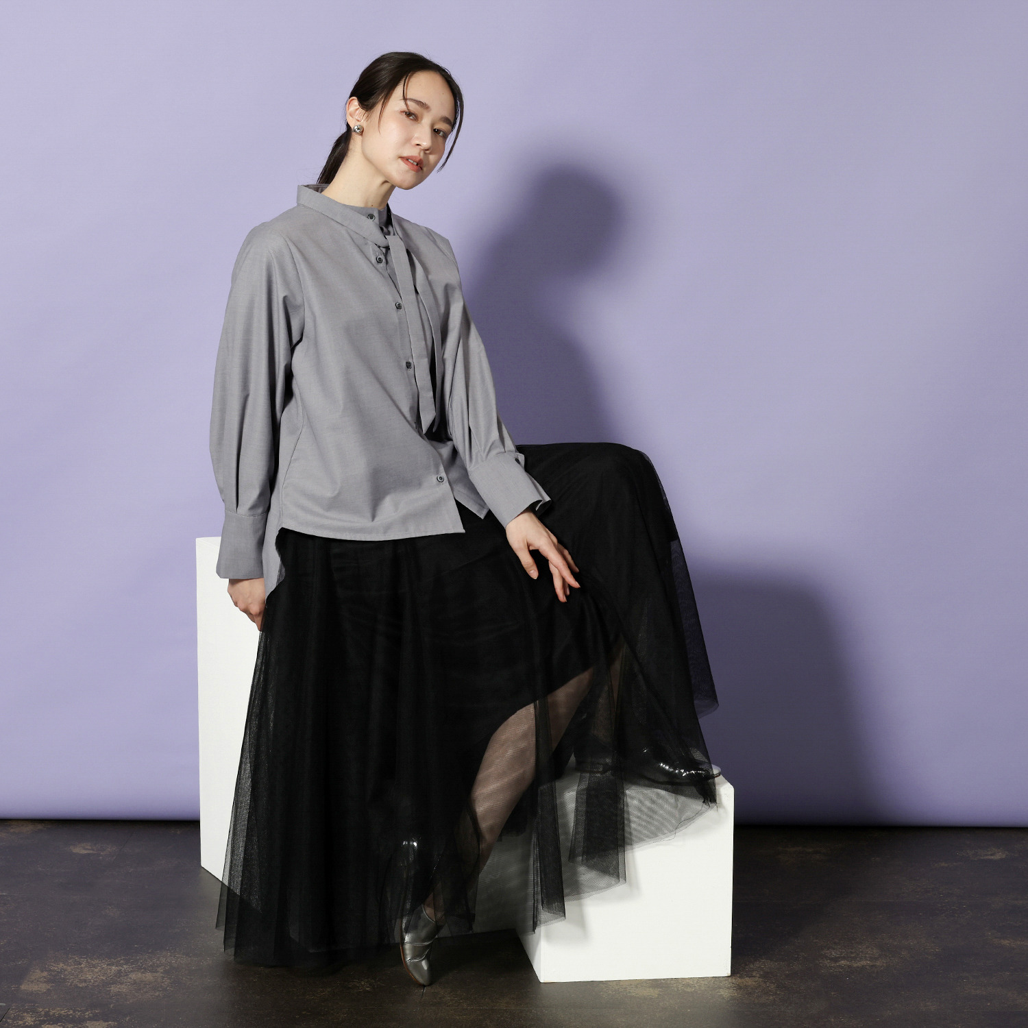 コモエリークローゼット ボウタイアクセント ブラウス