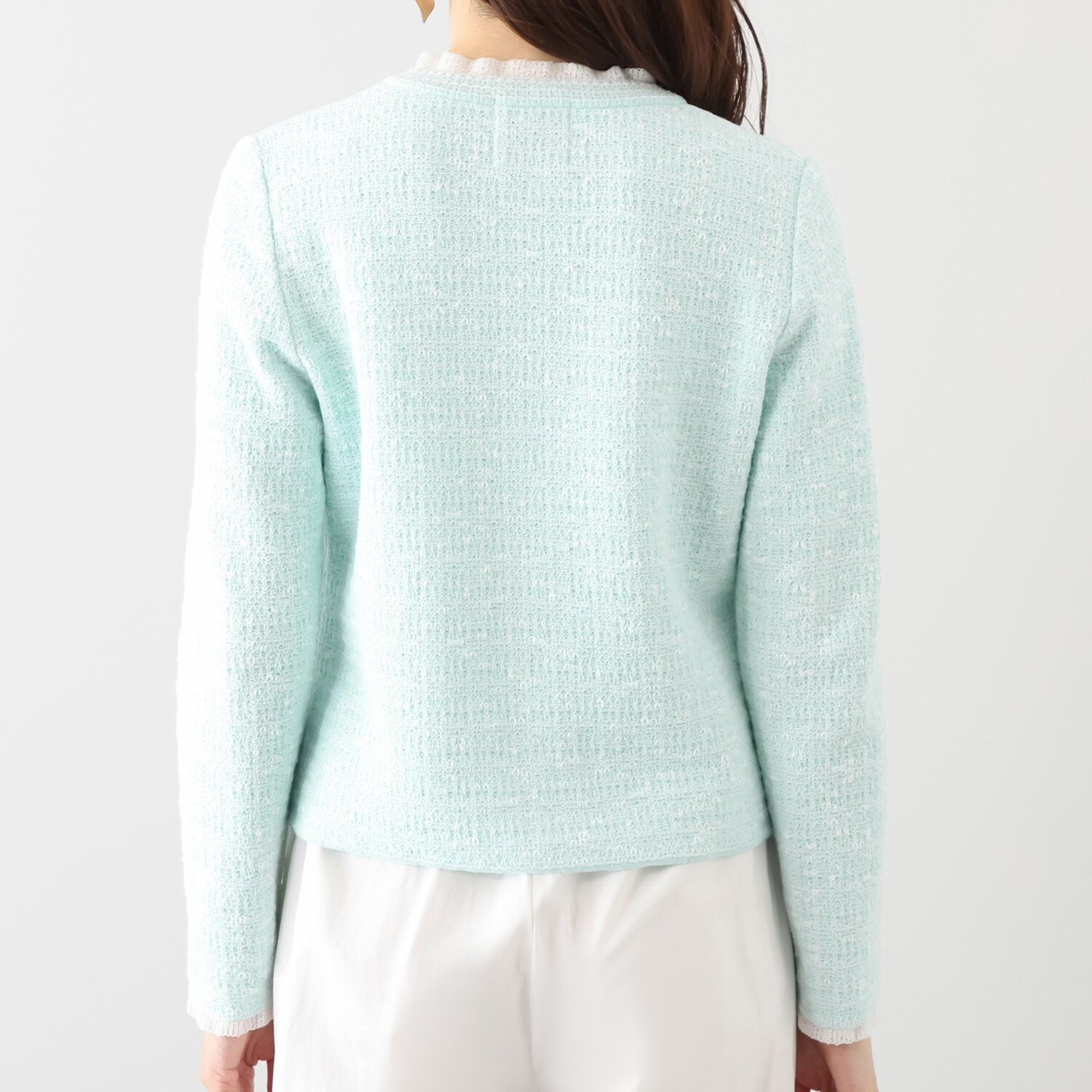 マルティジャーニ 日本製　匠の技 ツイードジャガード ニットジャケット