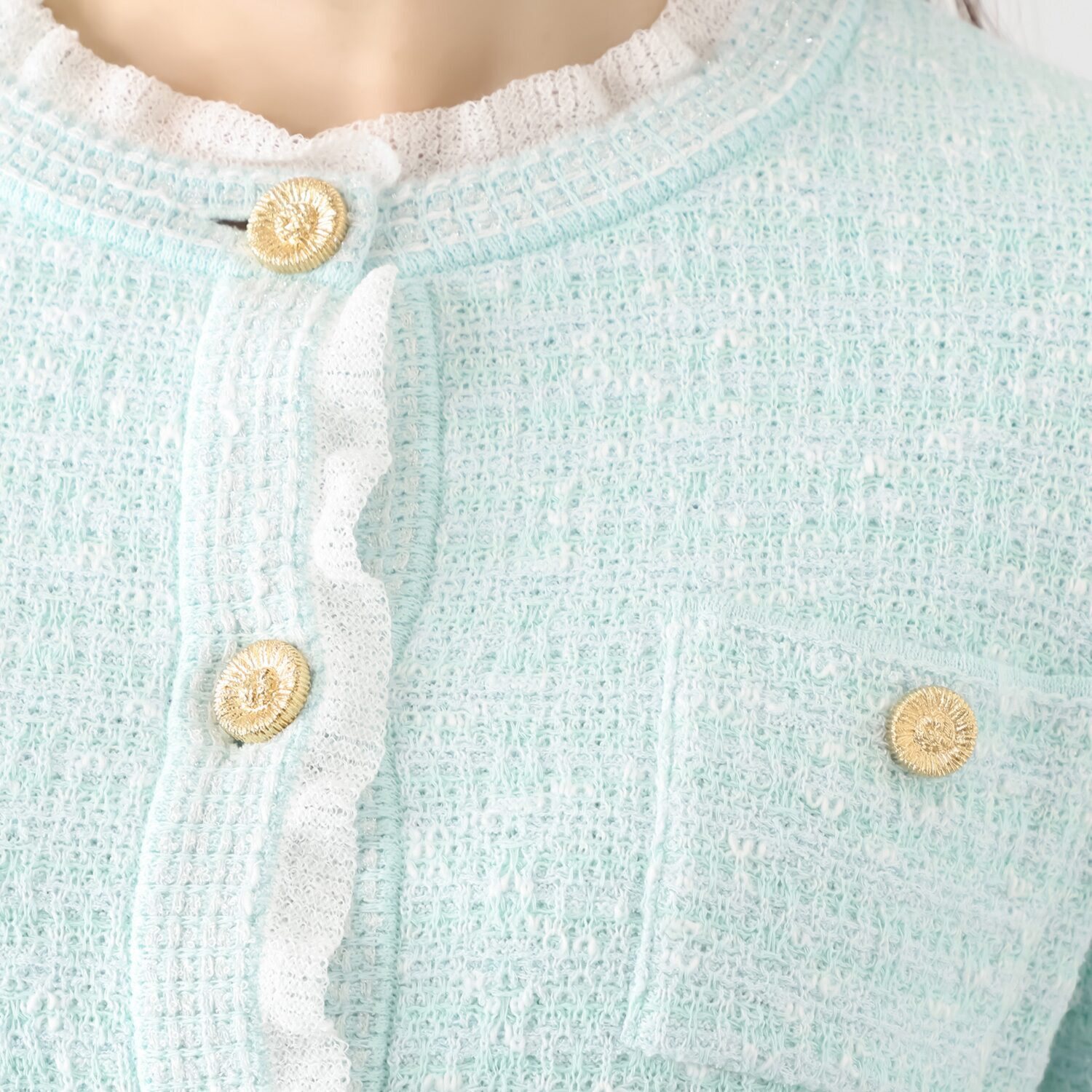 マルティジャーニ 日本製　匠の技 ツイードジャガード ニットジャケット