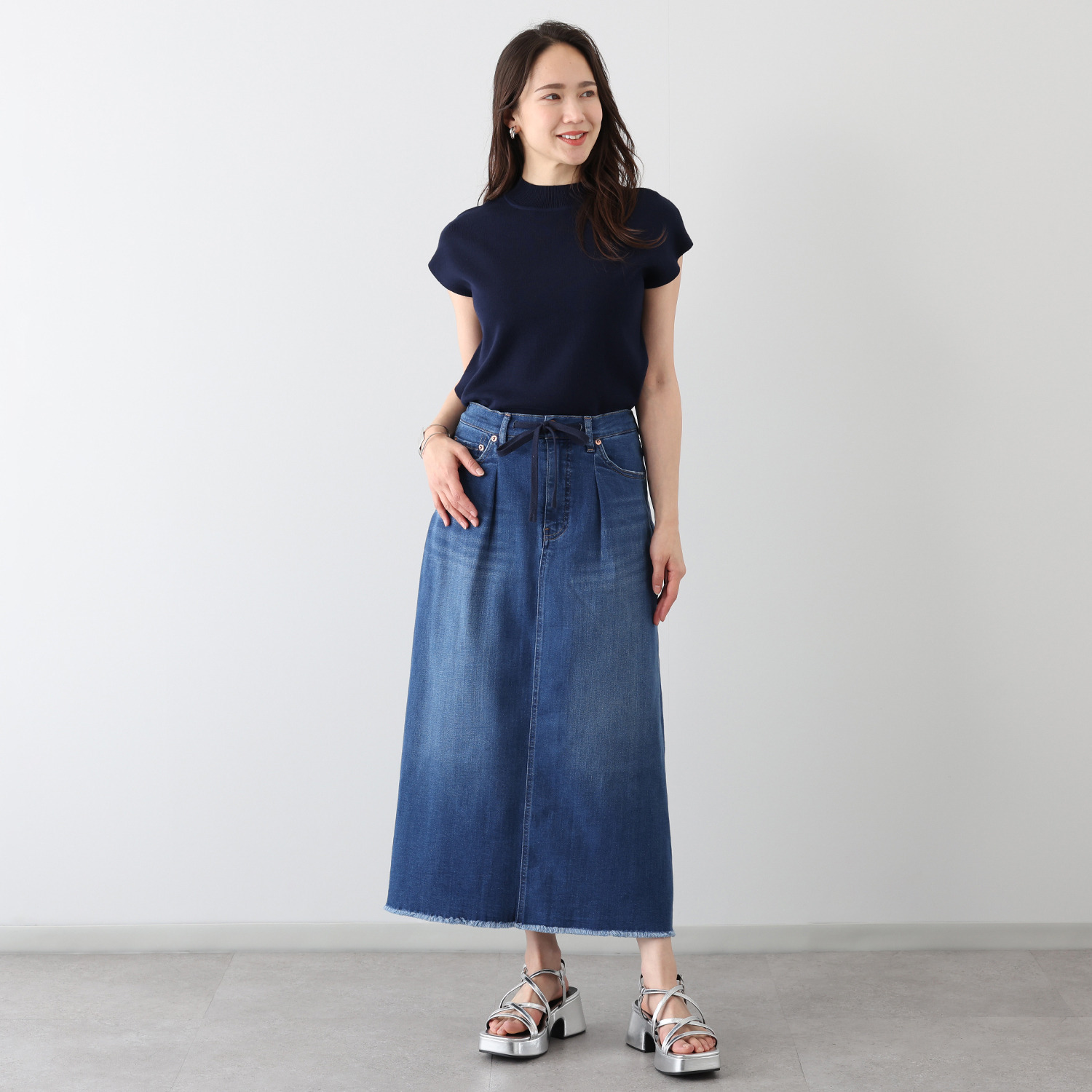 シュガーデプト コーンデニム（Ｒ） スーパーストレッチ ドロストスカート