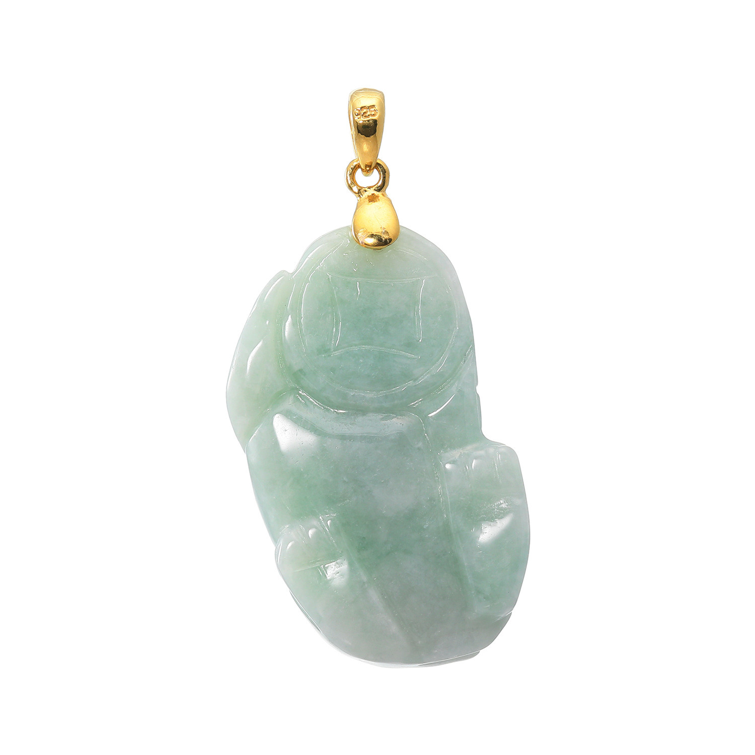 マスターストーン シルバー 無着色本翡翠 貔貅（ひきゅう）彫り ペンダントトップ