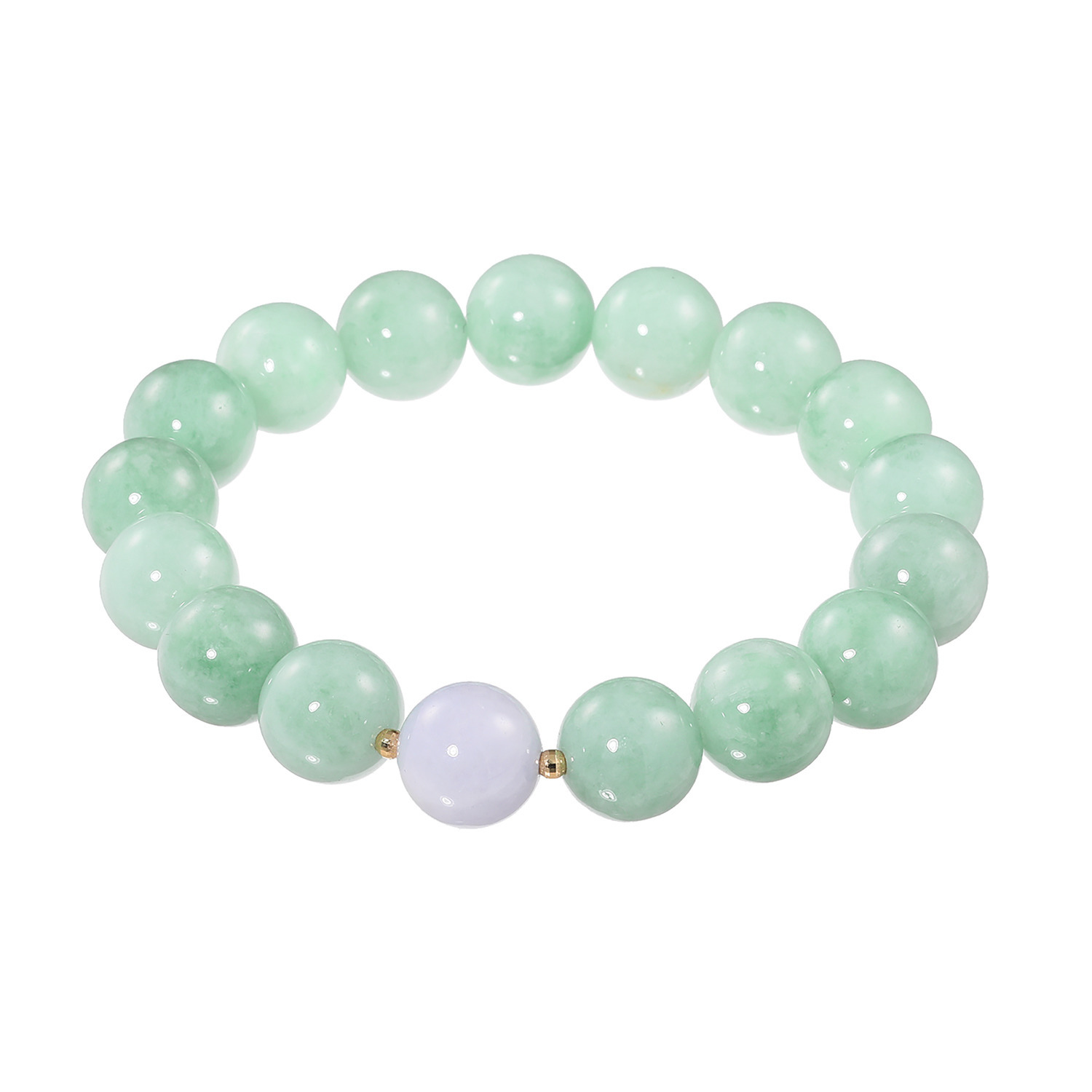 マスターストーン １８Ｋ ラベンダー＆グリーン 無着色本翡翠 イラスティック ブレスレット