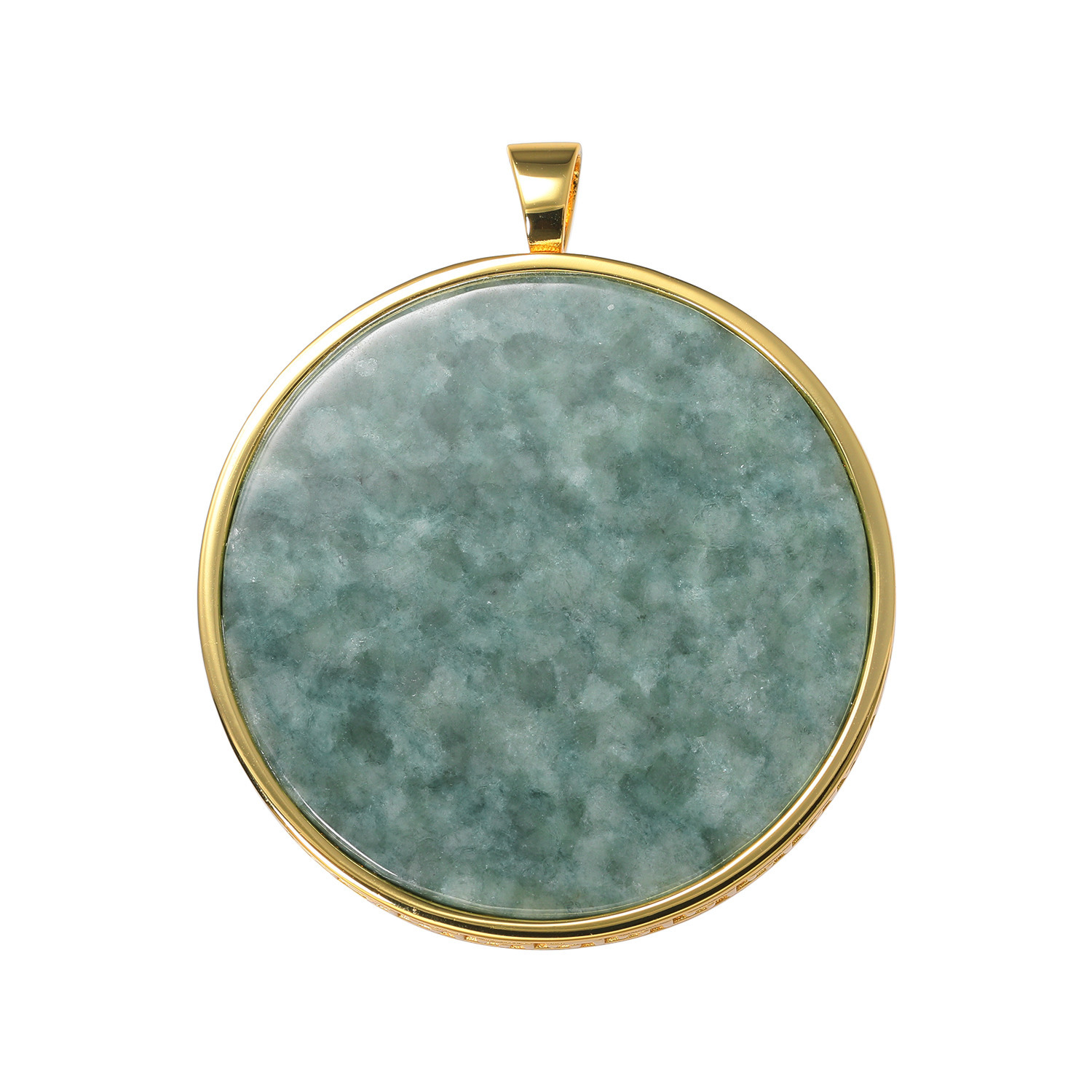 マスターストーン シルバー 無着色本翡翠 濃緑特大ペンダントトップ 〜百壽〜