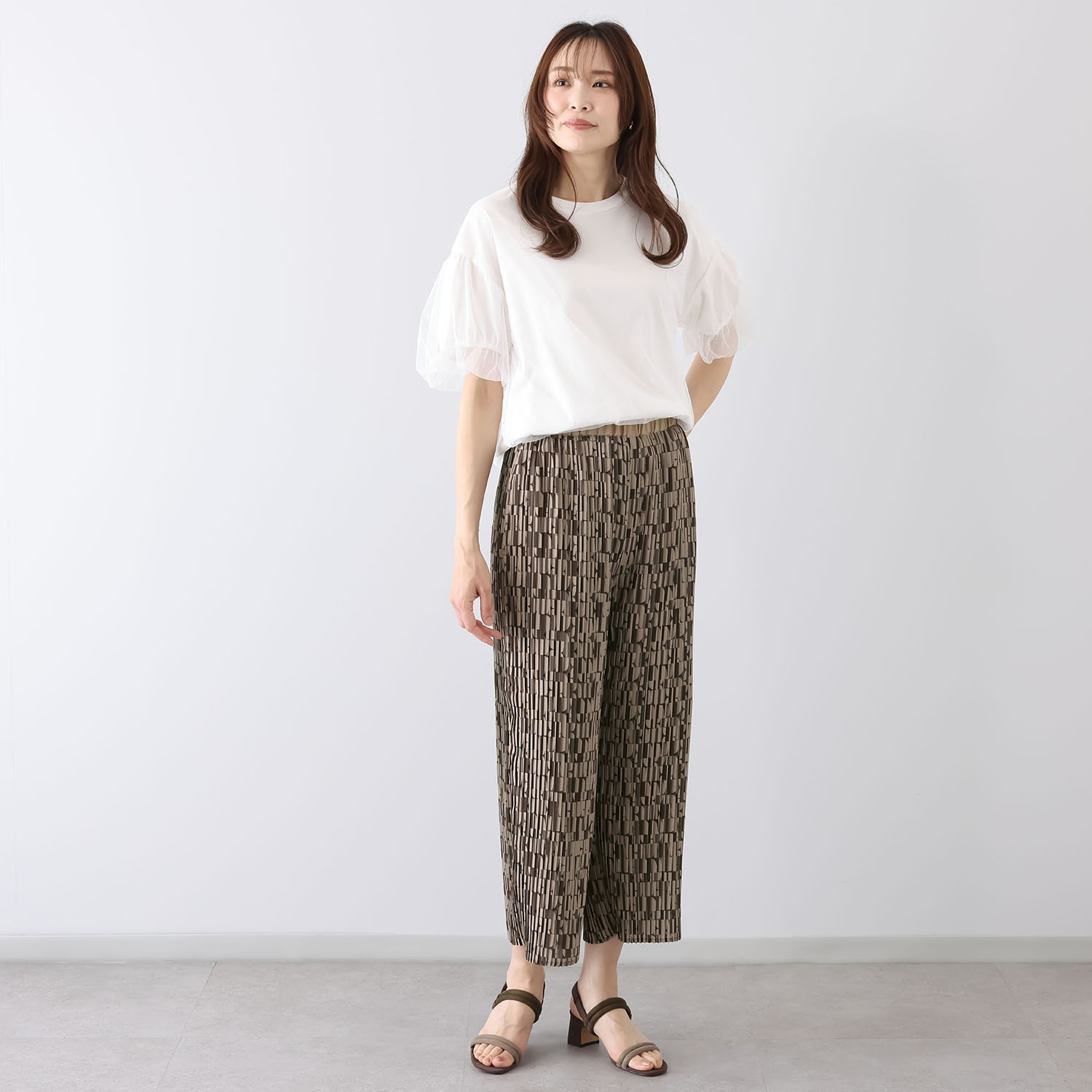 エル　ステュディオ ＥＬＬＥオリジナル グラフィック プリーツパンツ