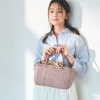 ムジカヴィータ 山羊革 メッシュ スクエアショートバッグ ＜巾着袋付＞