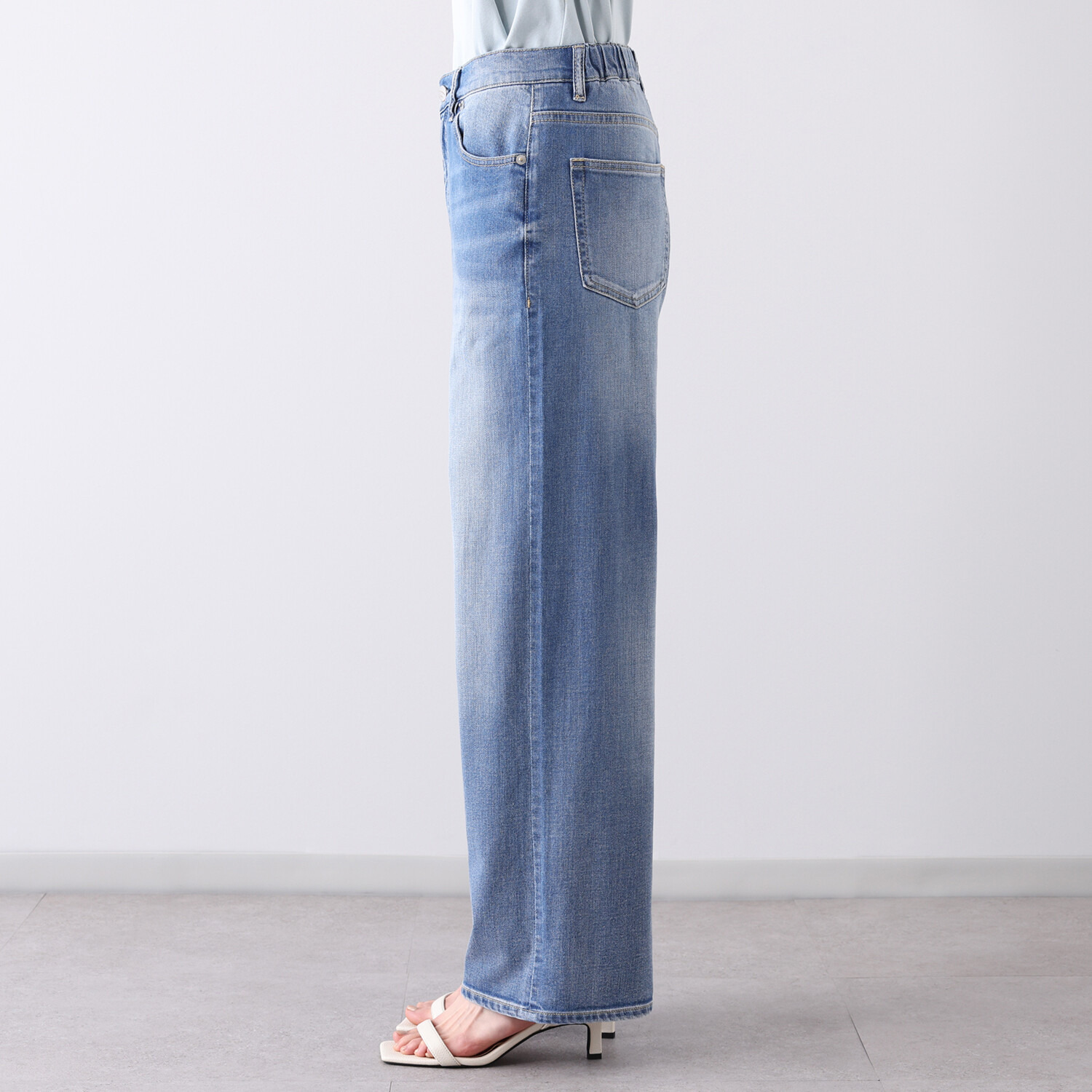 ピカデリー ソフトデニム ワイドストレートパンツ