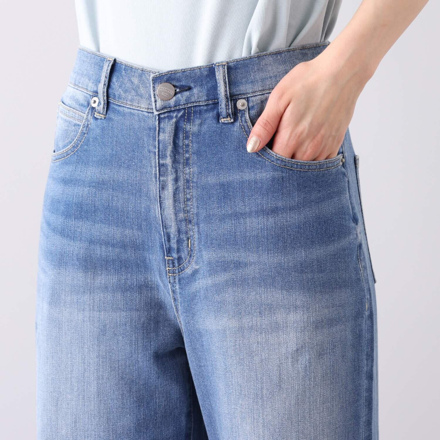 ピカデリー ソフトデニム ワイドストレートパンツ