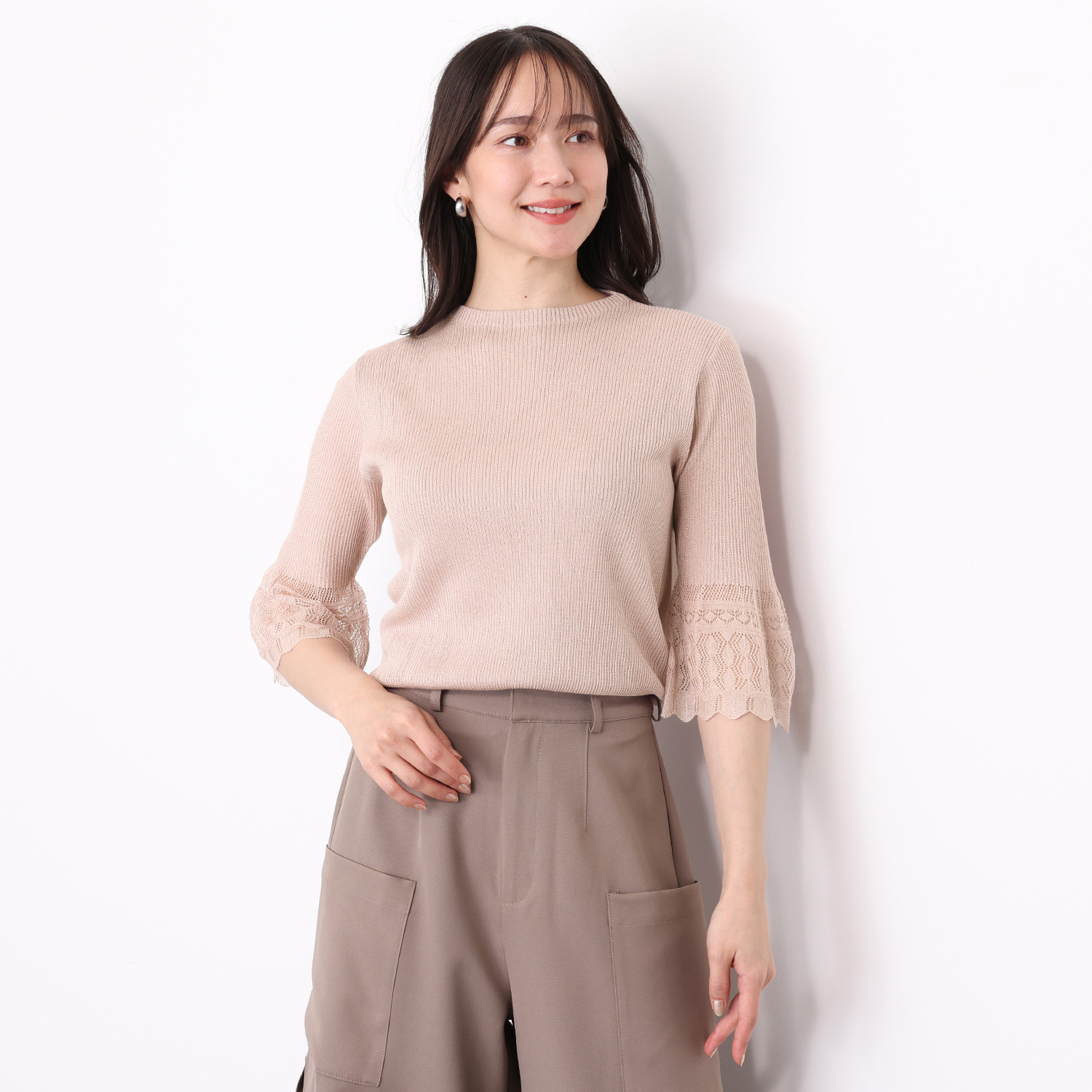 ミューリエ 心地良いエレガンス 夏の大人映え 袖口レース編 プルオーバー