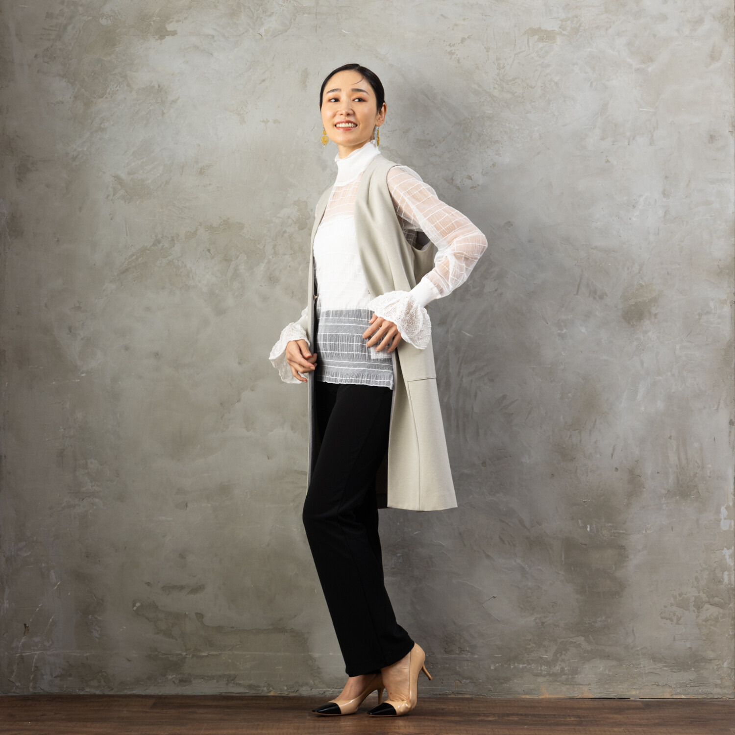 上質ごこち アルディナ はくだけで脚長美人見え 極上ドレープパンツ ＜股下７０ｃｍ＞