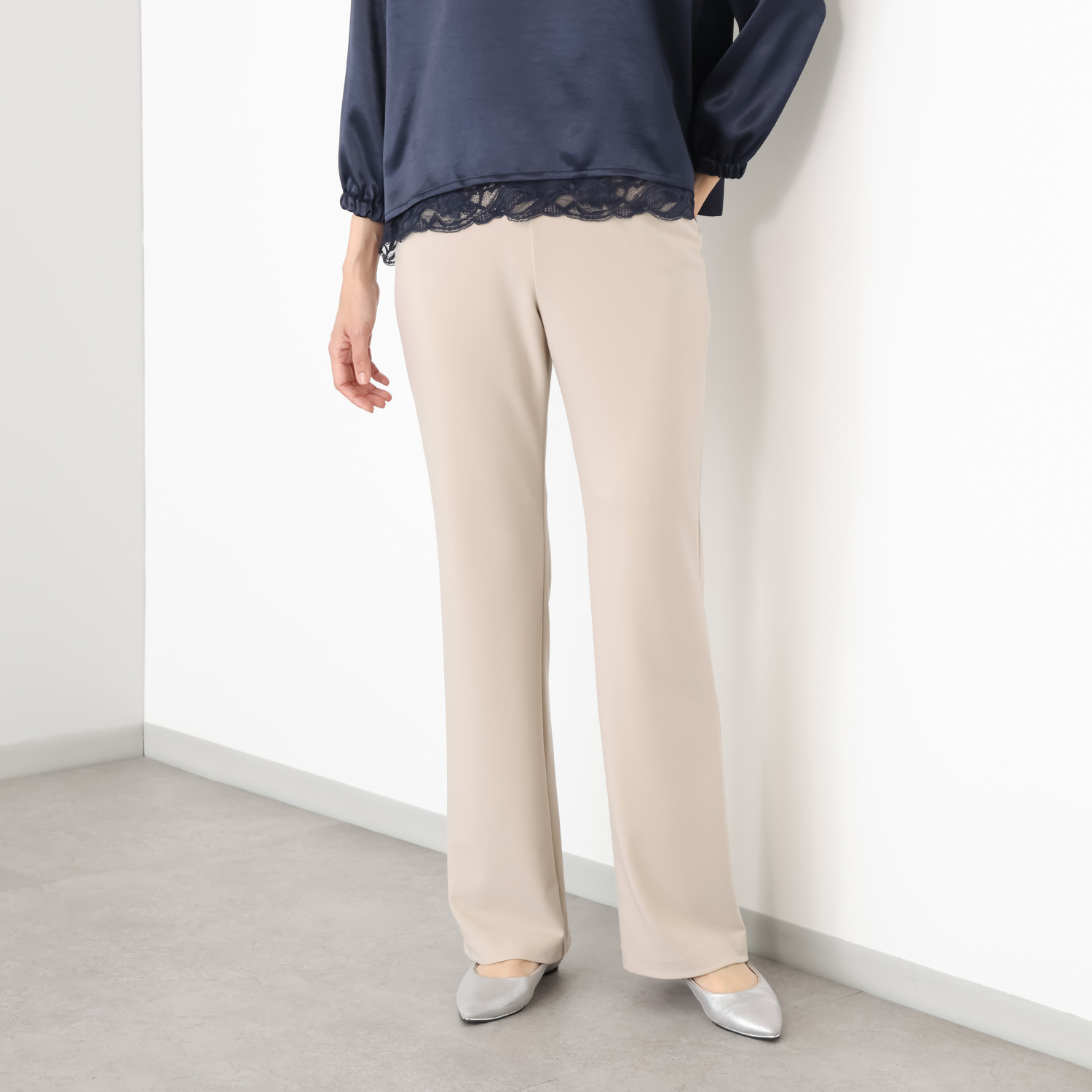 上質ごこち アルディナ はくだけで脚長美人見え 極上ドレープパンツ ＜股下８０ｃｍ＞