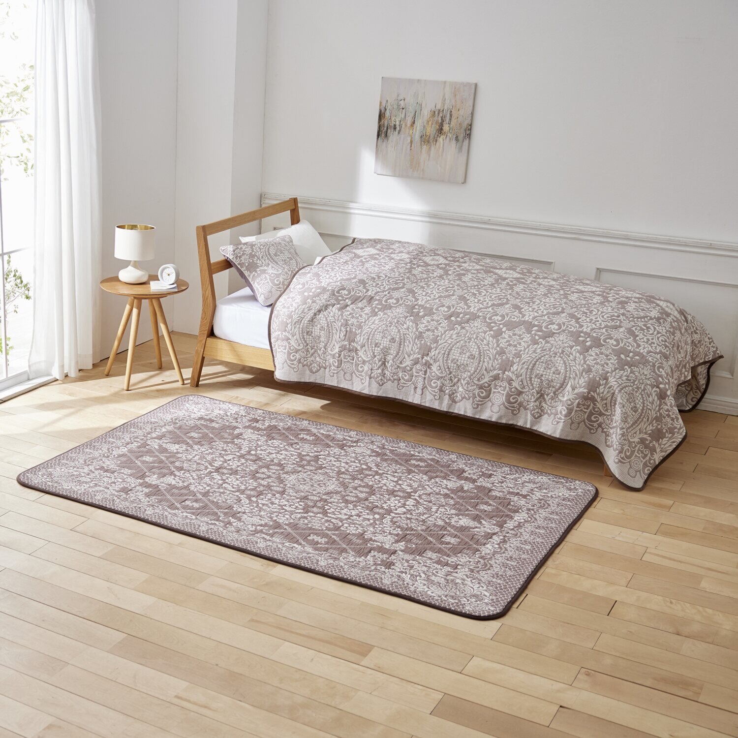 スワトウ刺しゅう協会 認定デザイン 綿１００％ラグ ＜１３０×１９０ｃｍ＞