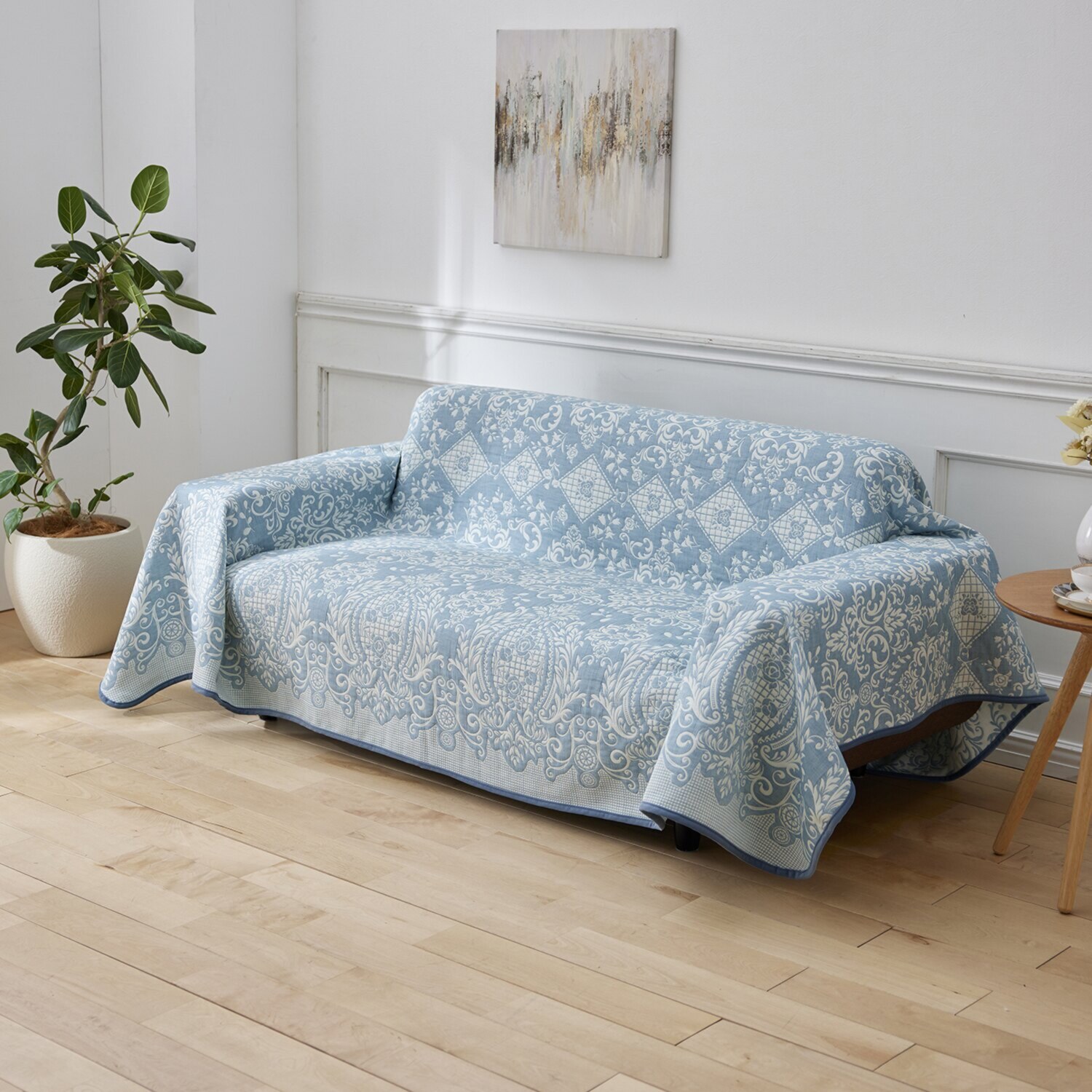 スワトウ刺しゅう協会 認定デザイン マルチカバー ＜１９０×２４０ｃｍ＞