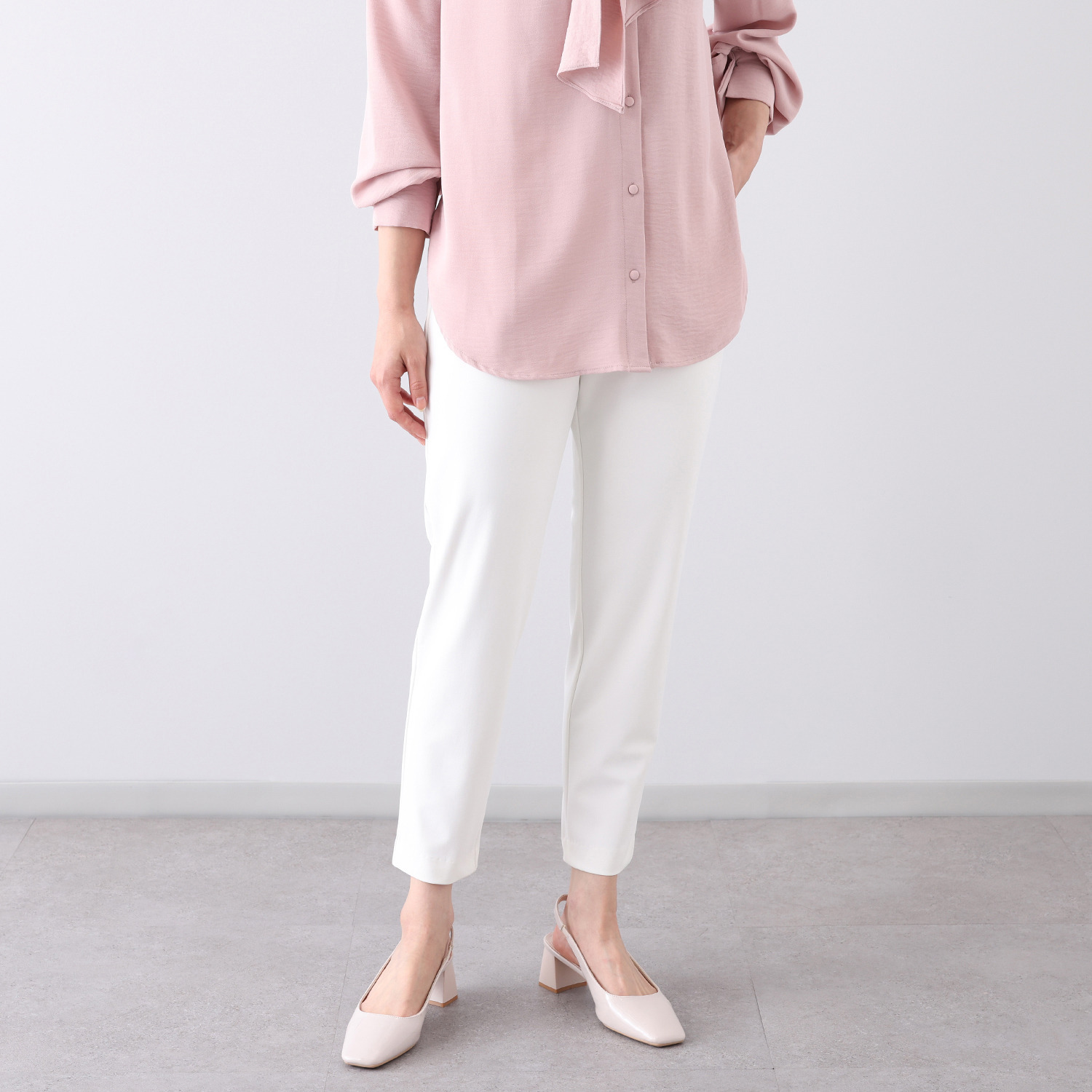 ピーツー 接触冷感・吸水速乾 多機能ストレッチ ゆったりすっきり アンクルパンツ ＜股下６４ｃｍ＞