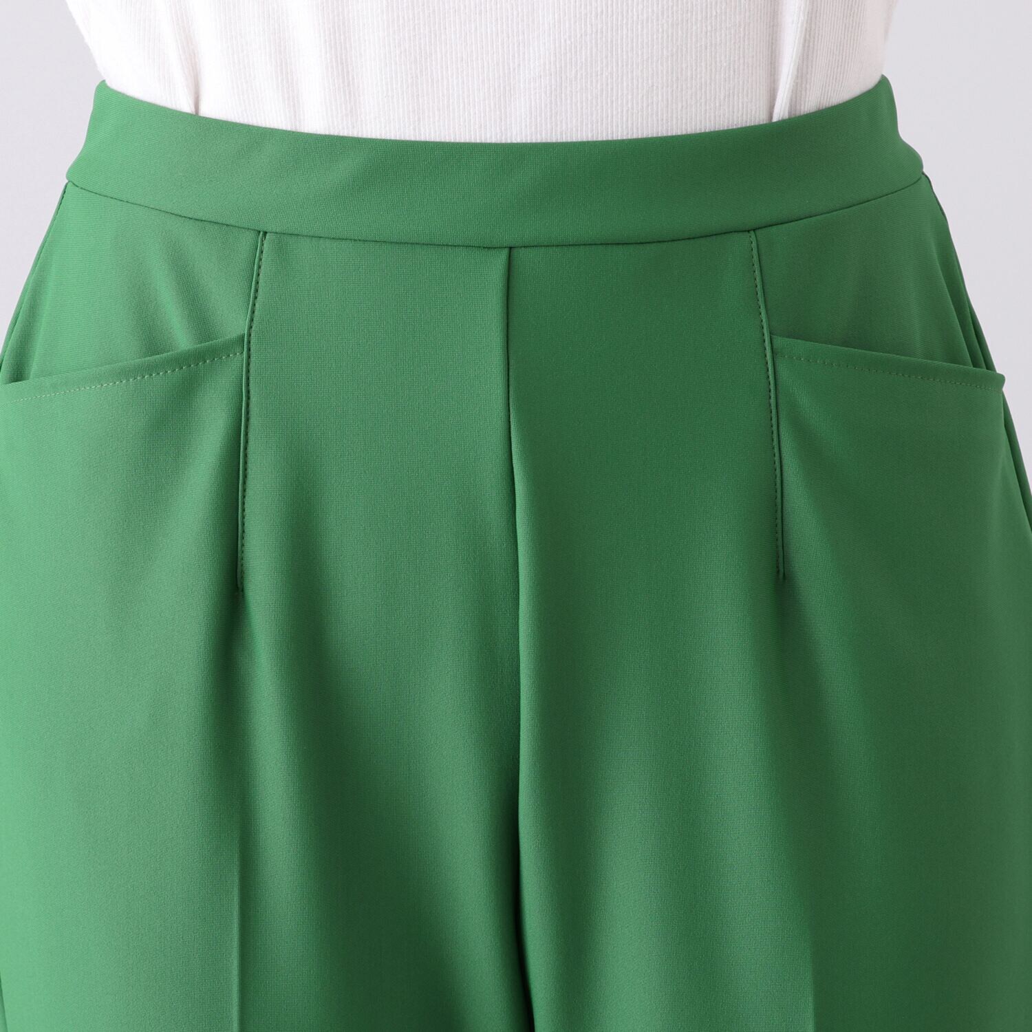 ピーツー 接触冷感・吸水速乾 多機能ストレッチ センタープレス ワイドストレートパンツ