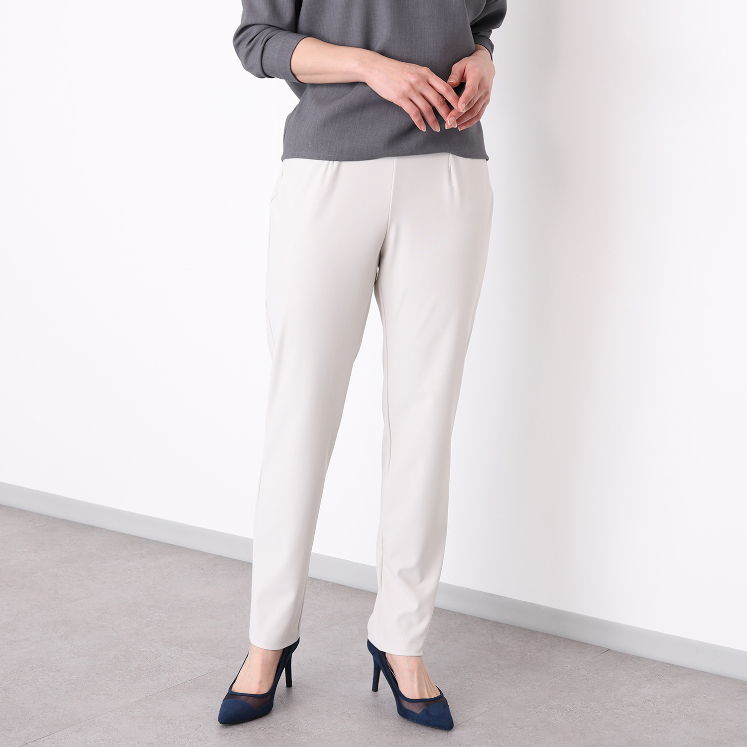 ピーツー 接触冷感・吸水速乾 多機能ストレッチ ゆったりすっきり アンクルパンツ ＜股下７２ｃｍ＞