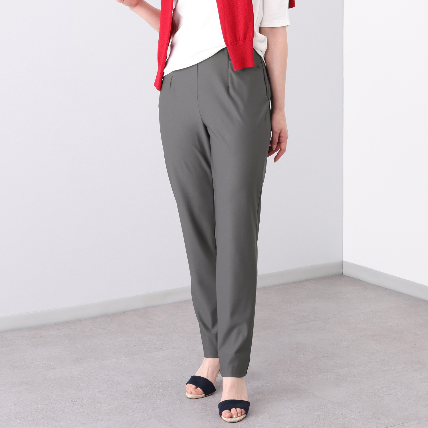 ピーツー 接触冷感・吸水速乾 多機能ストレッチ ゆったりすっきり アンクルパンツ ＜股下７２ｃｍ＞