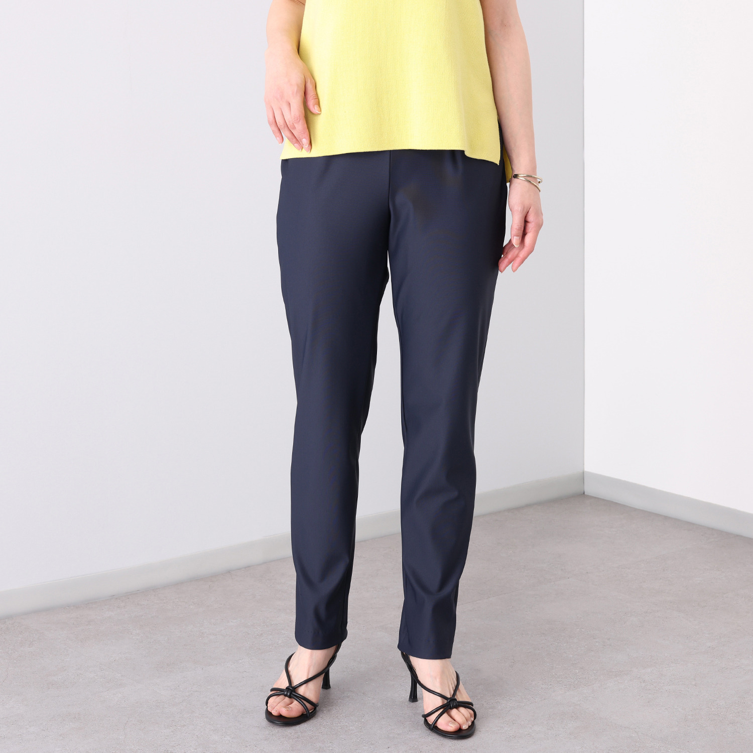 ピーツー 接触冷感・吸水速乾 多機能ストレッチ ゆったりすっきり アンクルパンツ ＜股下７２ｃｍ＞