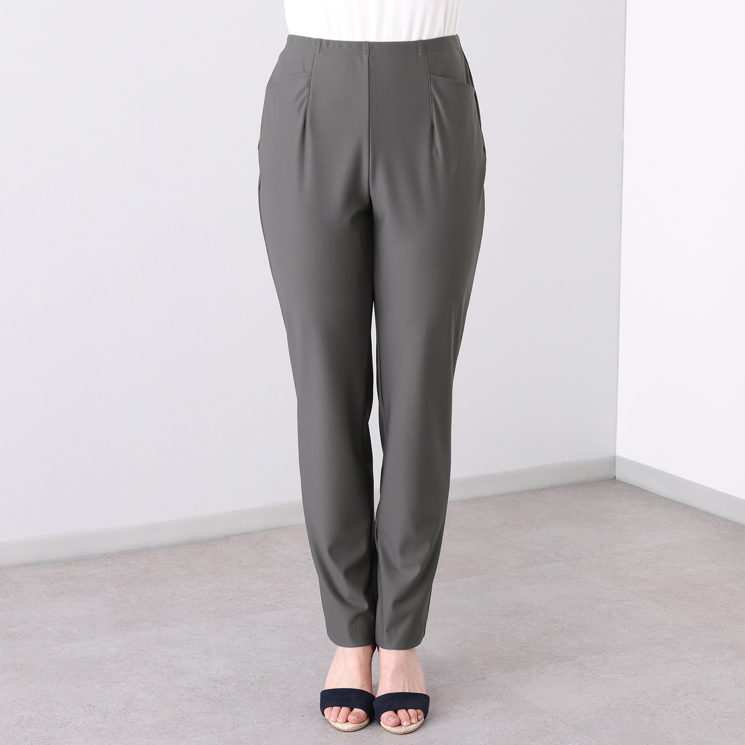 ピーツー 接触冷感・吸水速乾 多機能ストレッチ ゆったりすっきり アンクルパンツ ＜股下７２ｃｍ＞