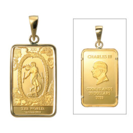 チェルカーレ 純金 ２０２５年 ザ・ワールド インゴット型コイン ペンダントトップ
