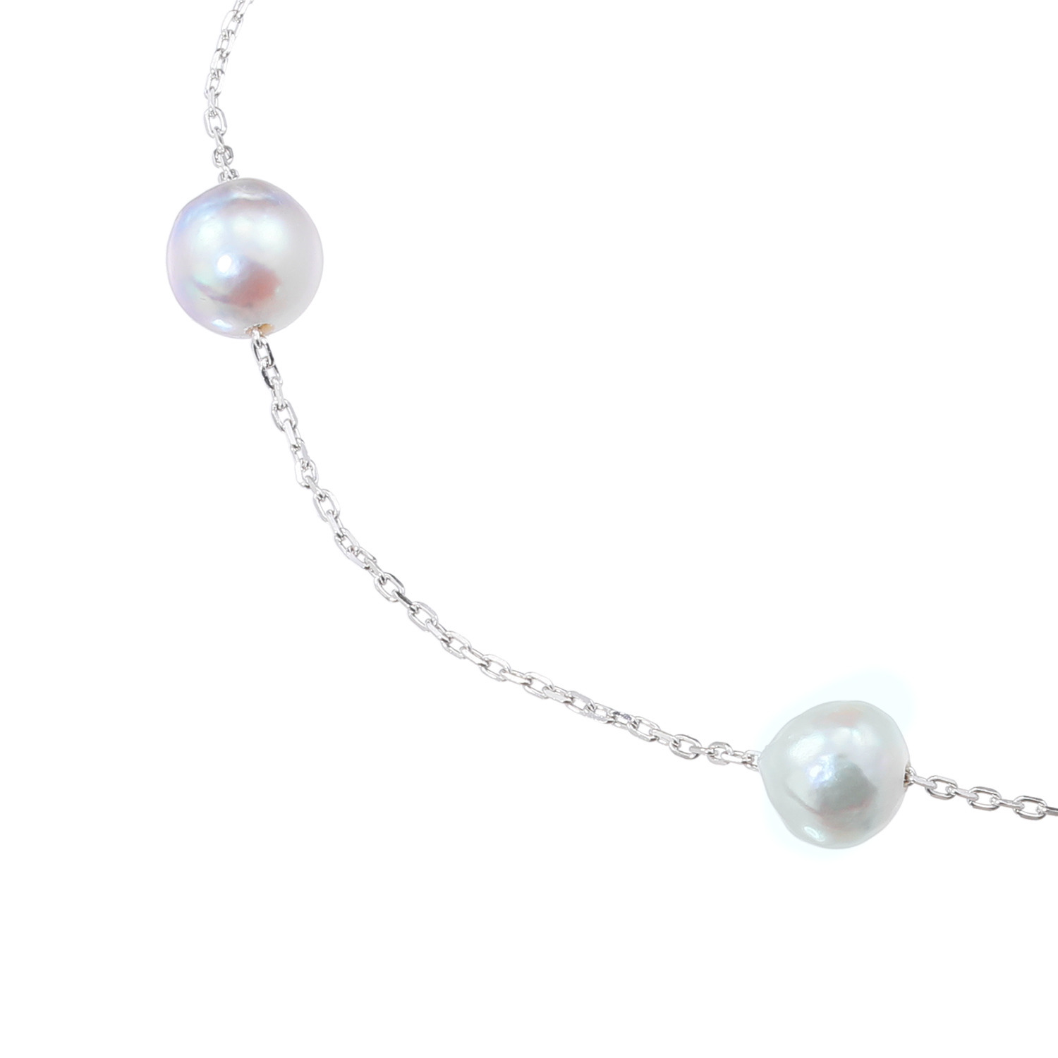 ブーレ シルバー 国産無調色 ナチュラルグレー ベビーアコヤパール ステーションブレスレット