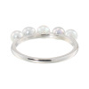 ブーレ シルバー 国産無調色 ナチュラルグレー ベビーアコヤパール ５粒ラインデザインリング